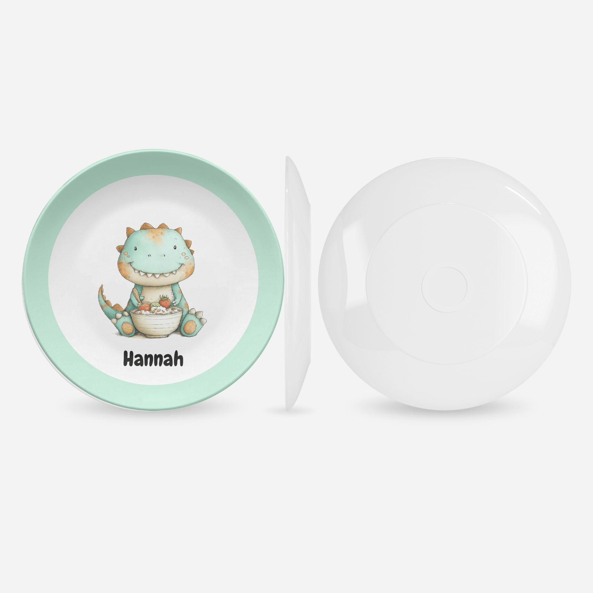Dino and Favorite Food Plate by Lil Plate Shop