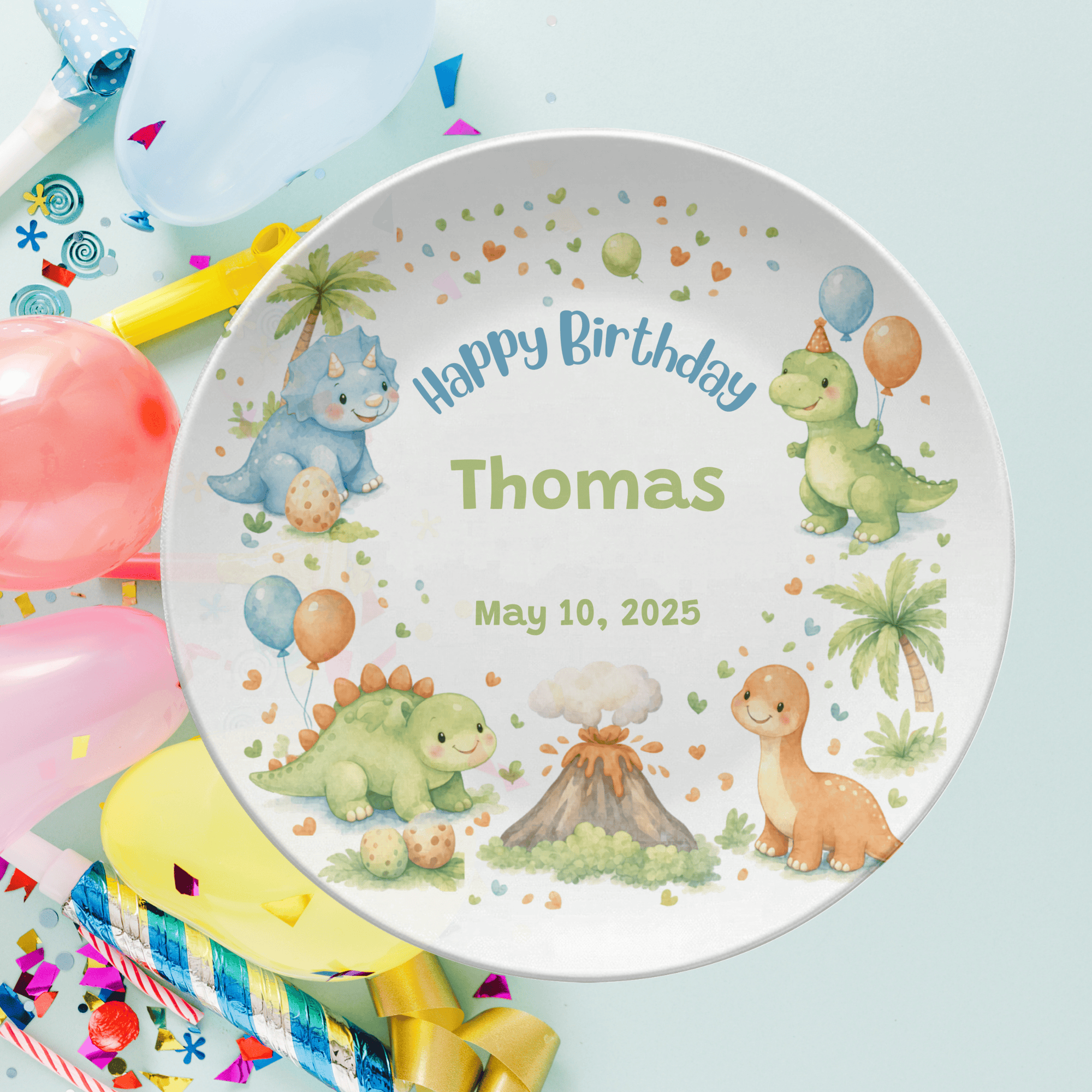 Dinosaur Birthday Plate by Lil Plate Shop