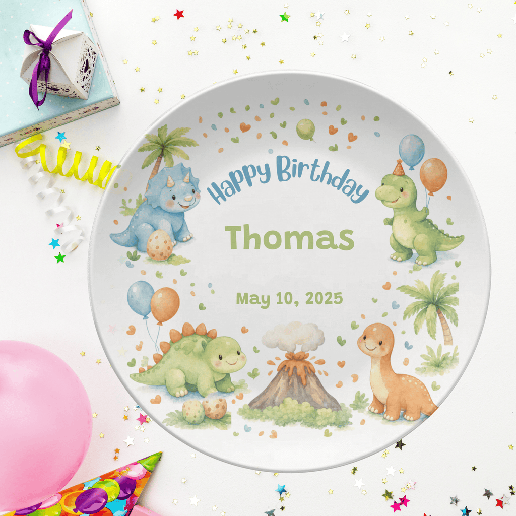 Dinosaur Birthday Plate by Lil Plate Shop