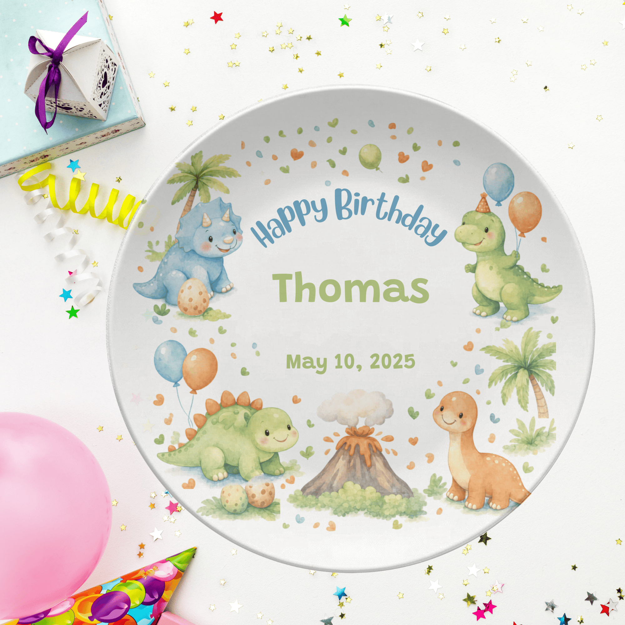 Dinosaur Birthday Plate by Lil Plate Shop