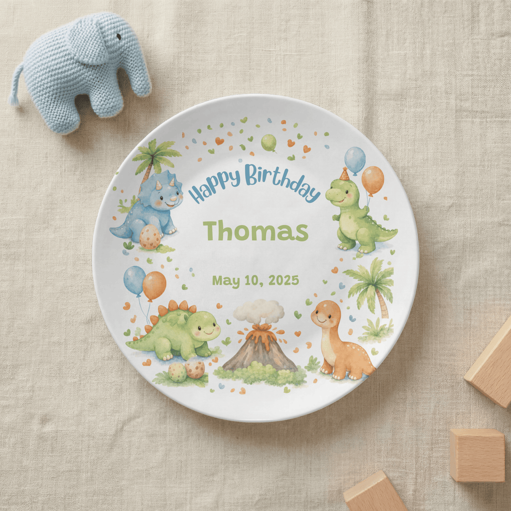 Dinosaur Birthday Plate by Lil Plate Shop