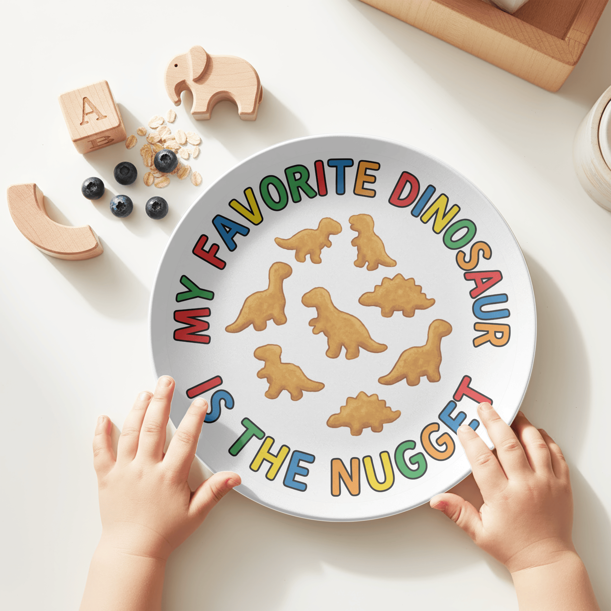 Dinosaur Nugget Plate by Lil Plate Shop