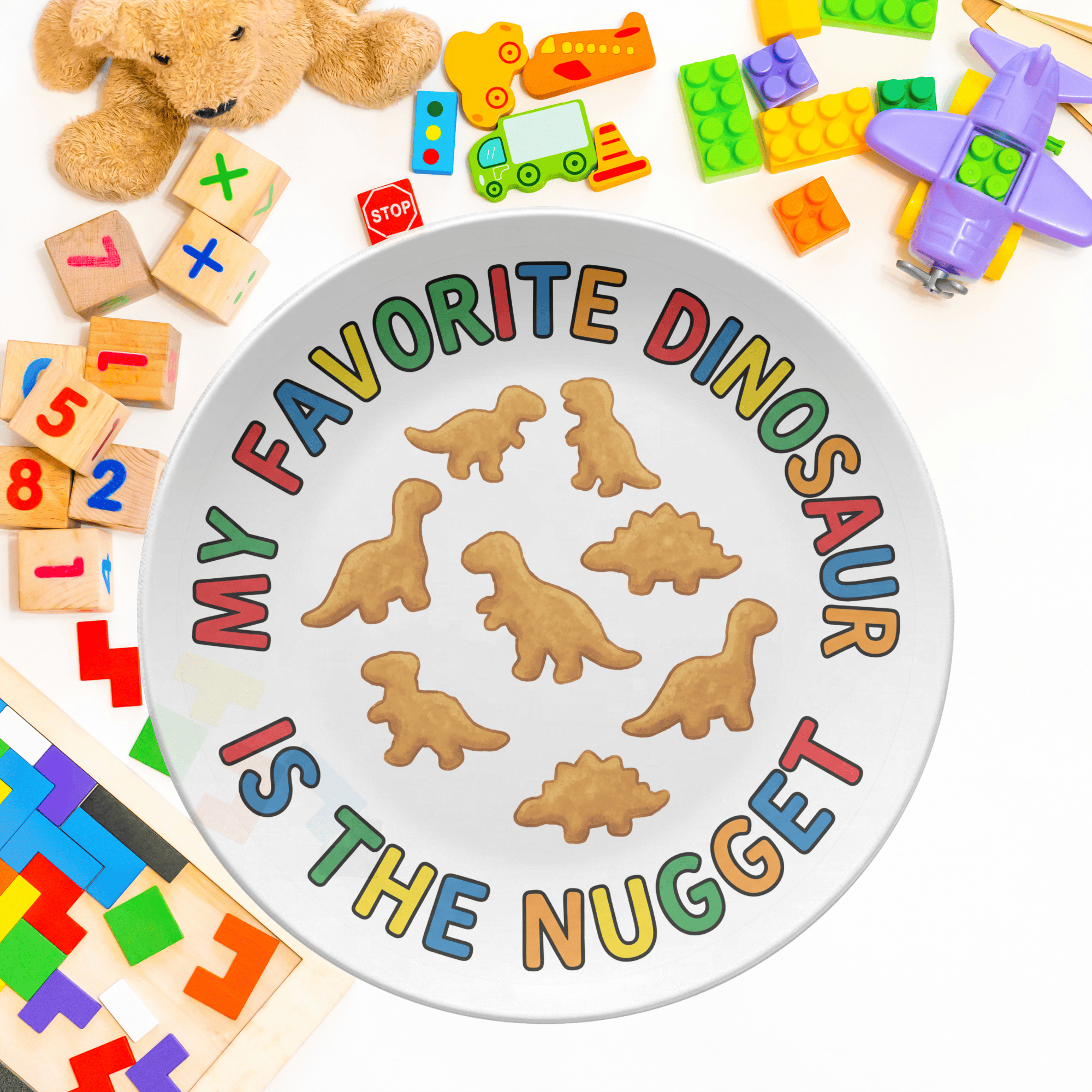 Dinosaur Nugget Plate by Lil Plate Shop