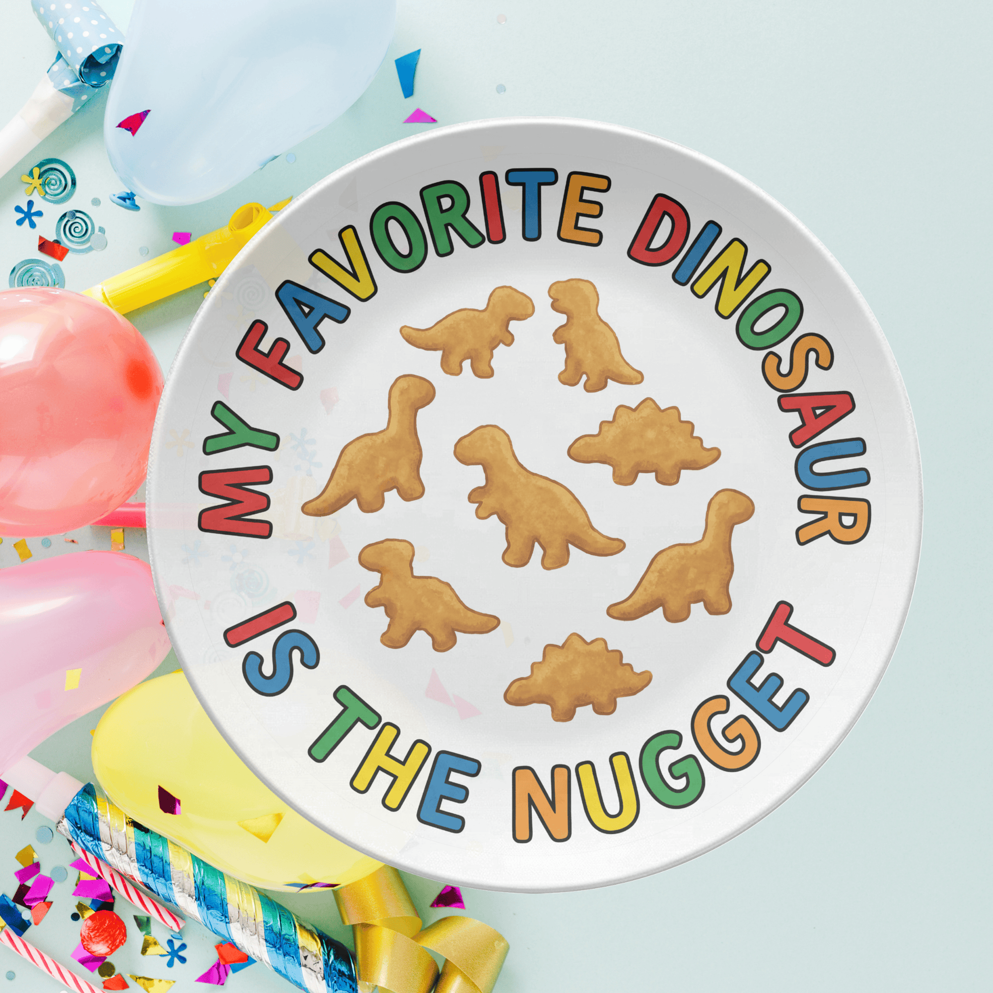 Dinosaur Nugget Plate by Lil Plate Shop