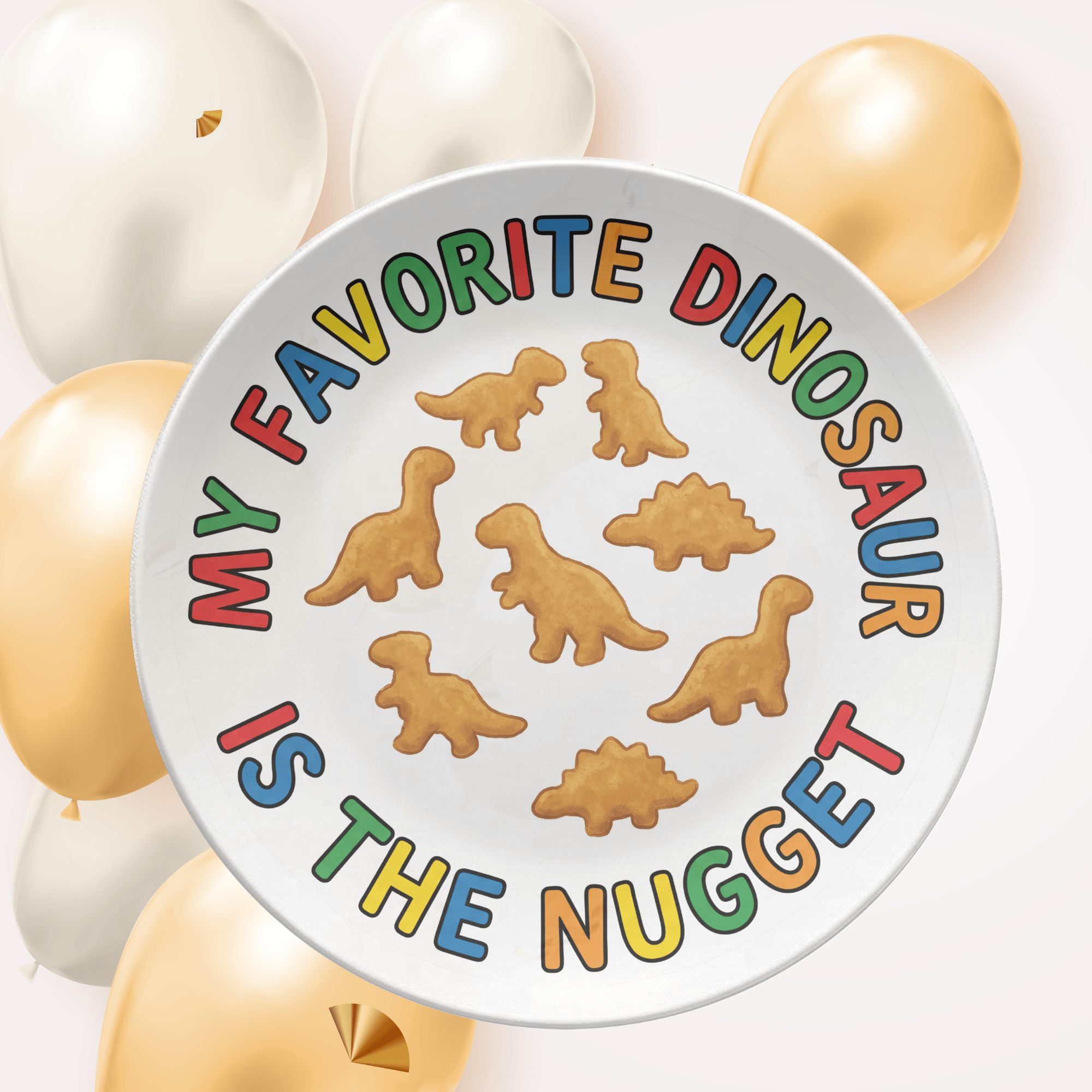 Dinosaur Nugget Plate by Lil Plate Shop