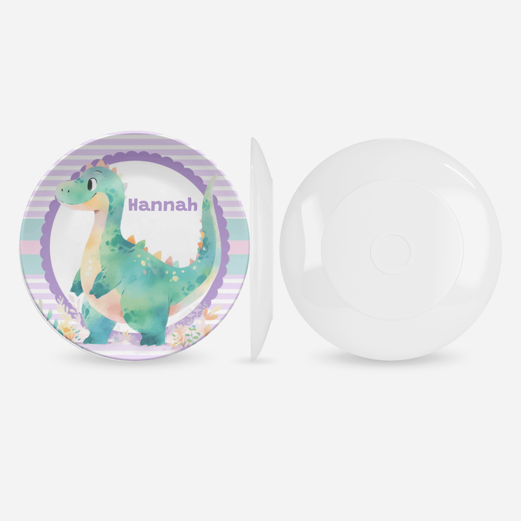Dinosaur Purple Border Plate by Lil Plate Shop