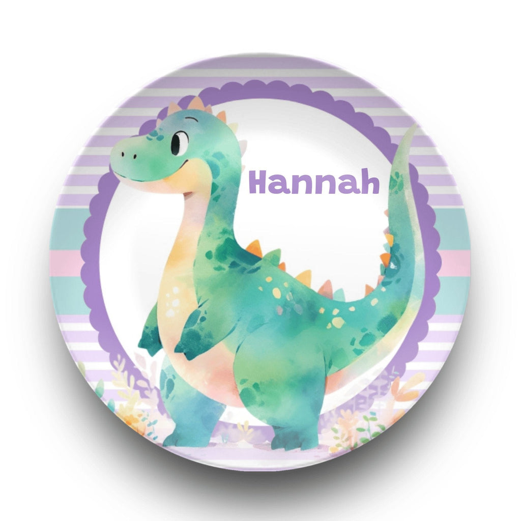 Dinosaur Purple Border Plate by Lil Plate Shop