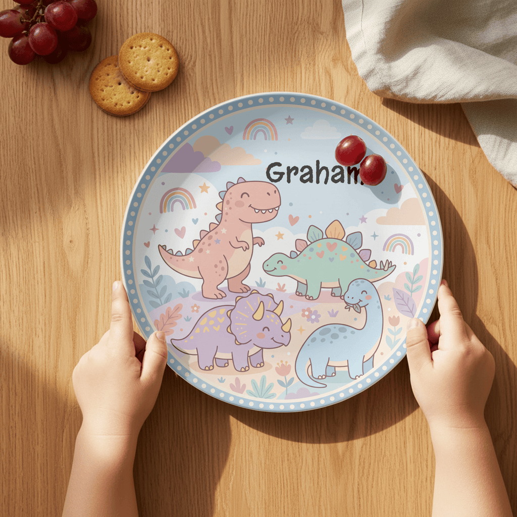 Dinosaur Rainbow Plate by Lil Plate Shop
