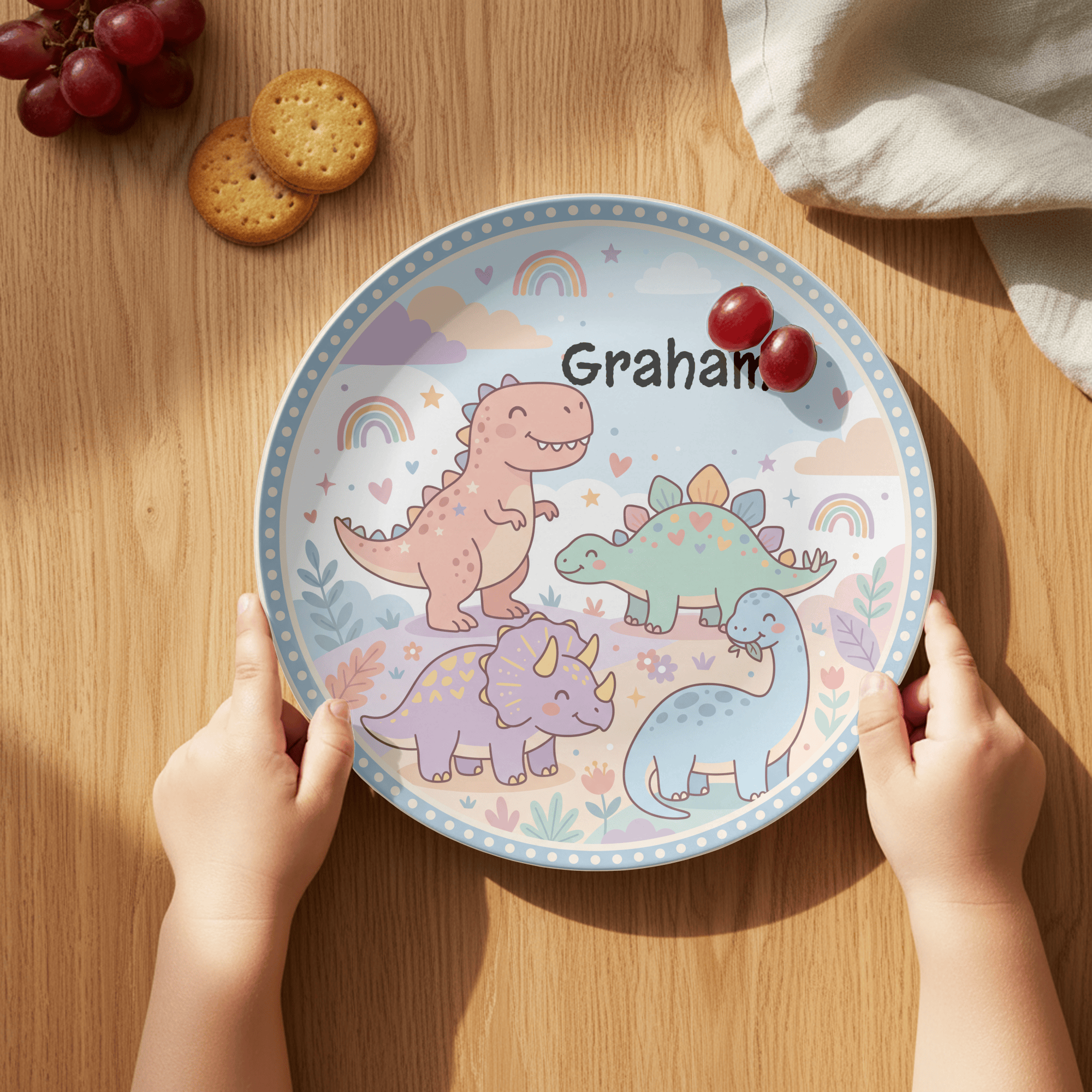 Dinosaur Rainbow Plate by Lil Plate Shop