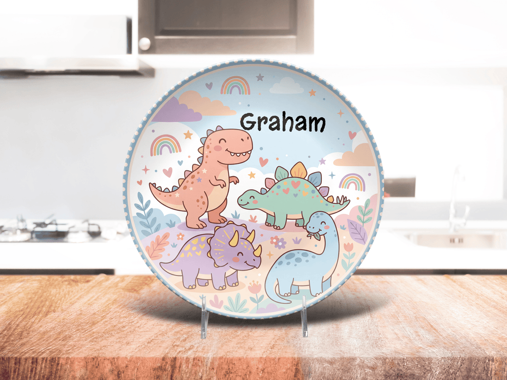 Dinosaur Rainbow Plate by Lil Plate Shop