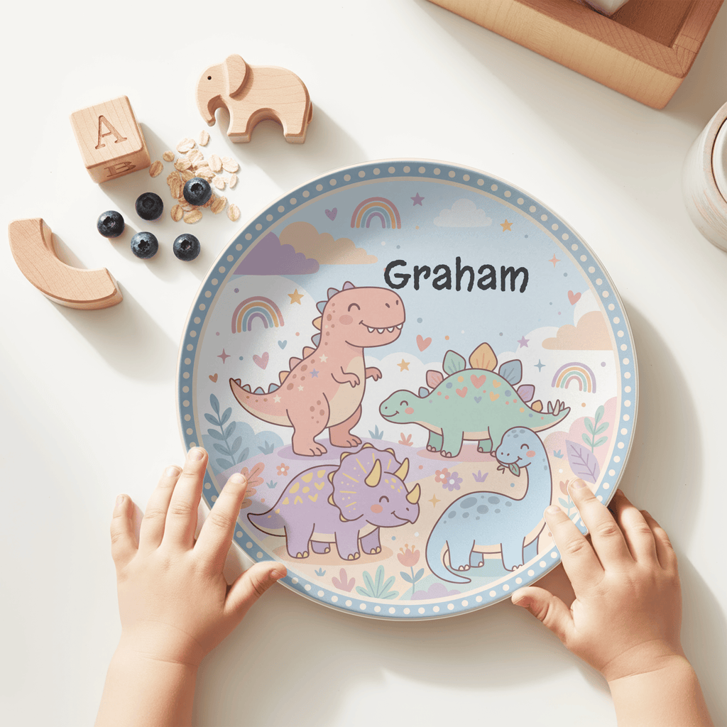 Dinosaur Rainbow Plate by Lil Plate Shop