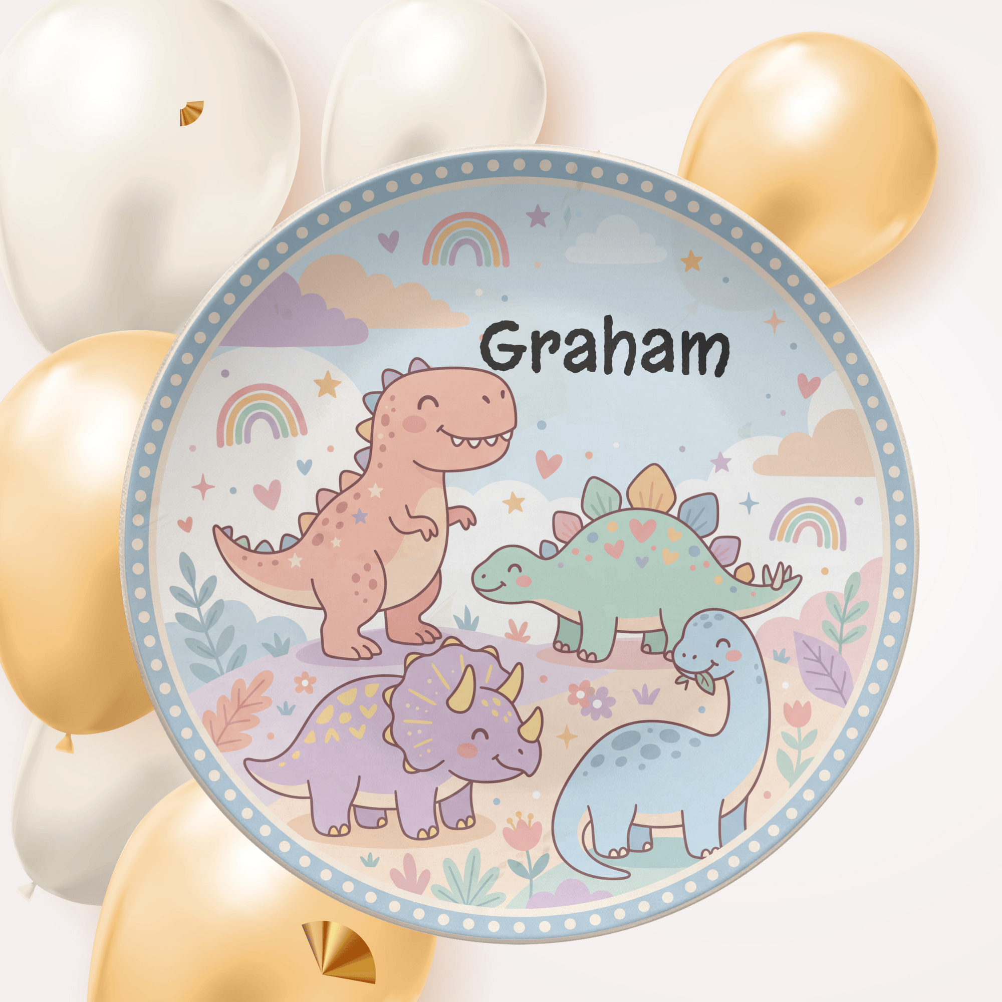 Dinosaur Rainbow Plate by Lil Plate Shop