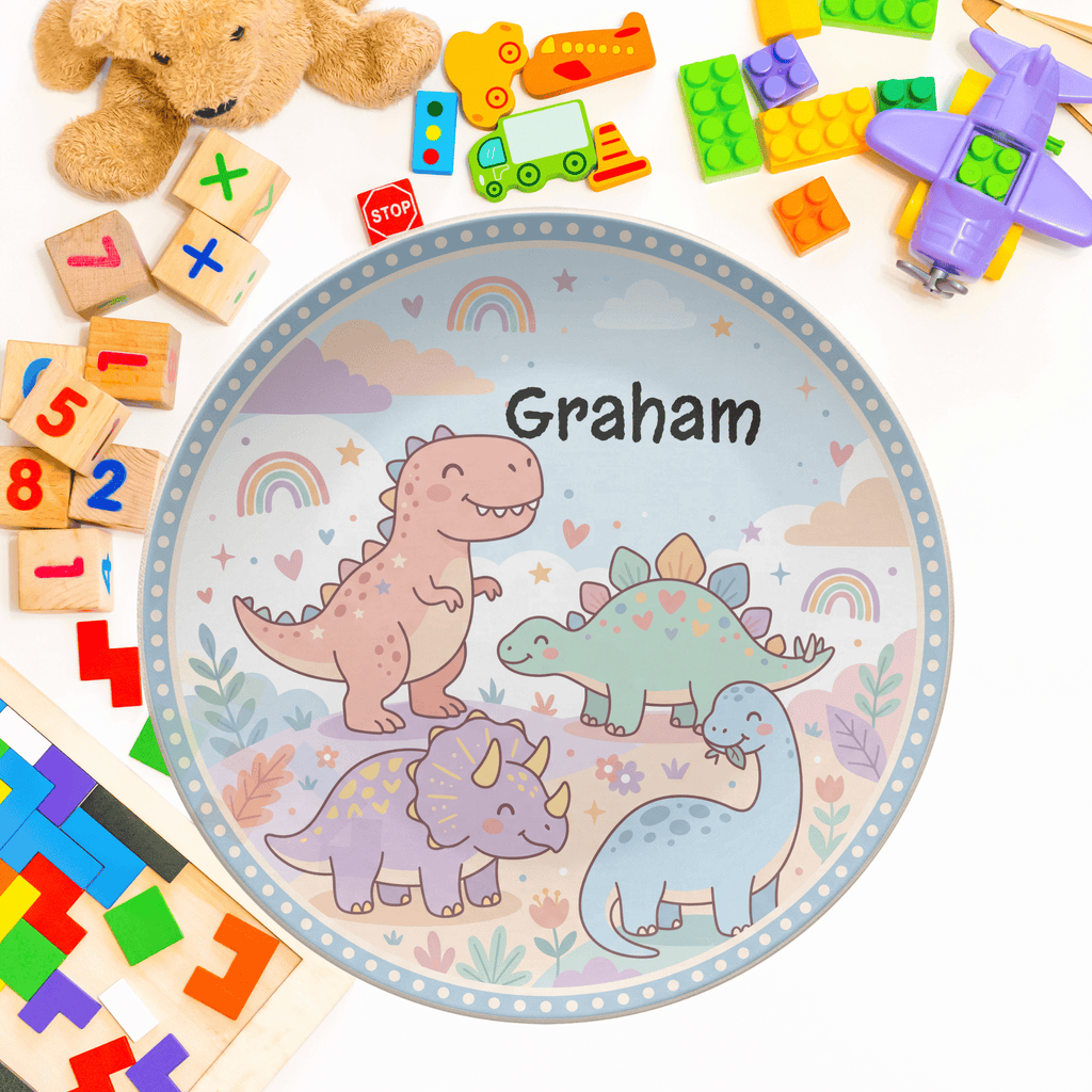 Dinosaur Rainbow Plate by Lil Plate Shop