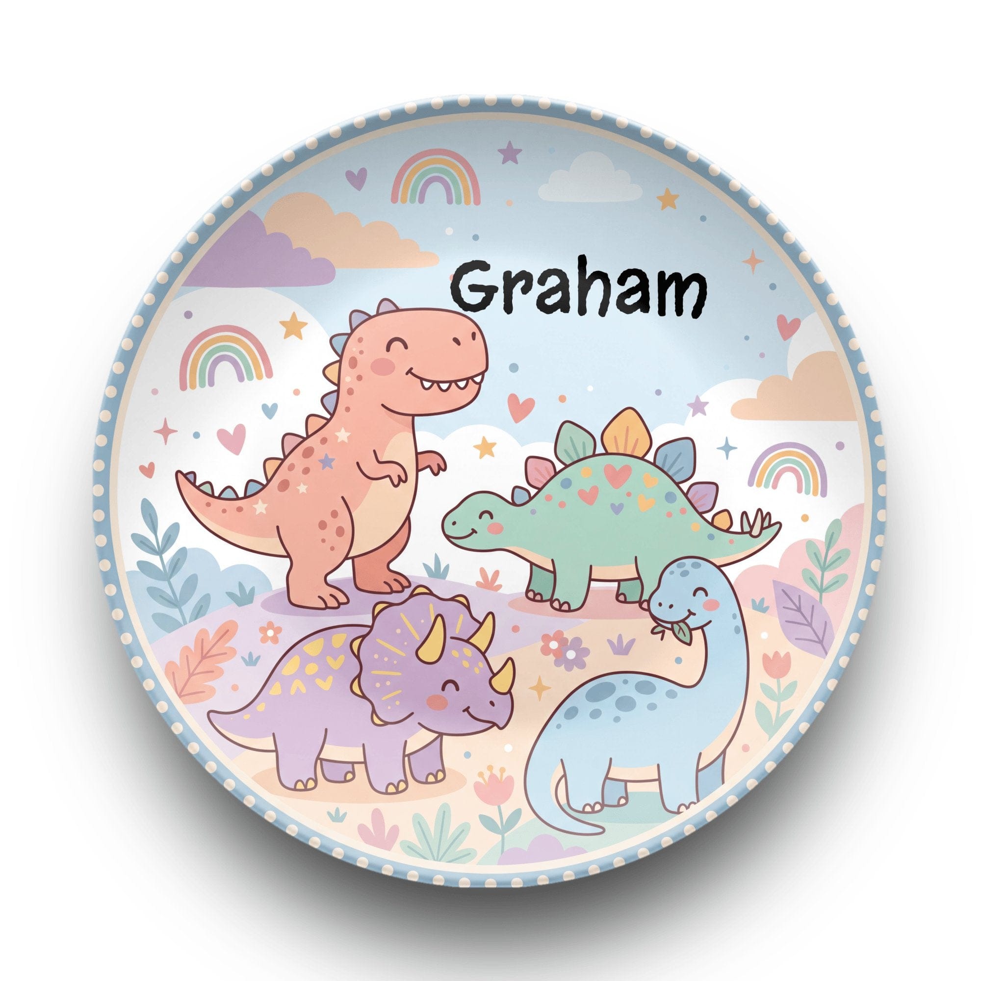 Dinosaur Rainbow Plate by Lil Plate Shop