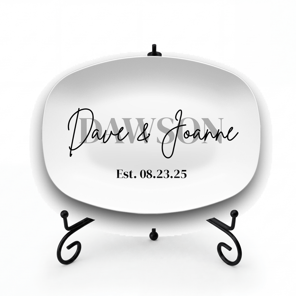 Custom Platter with Names Platter + Stand + Gift Box by Lil Plate Shop