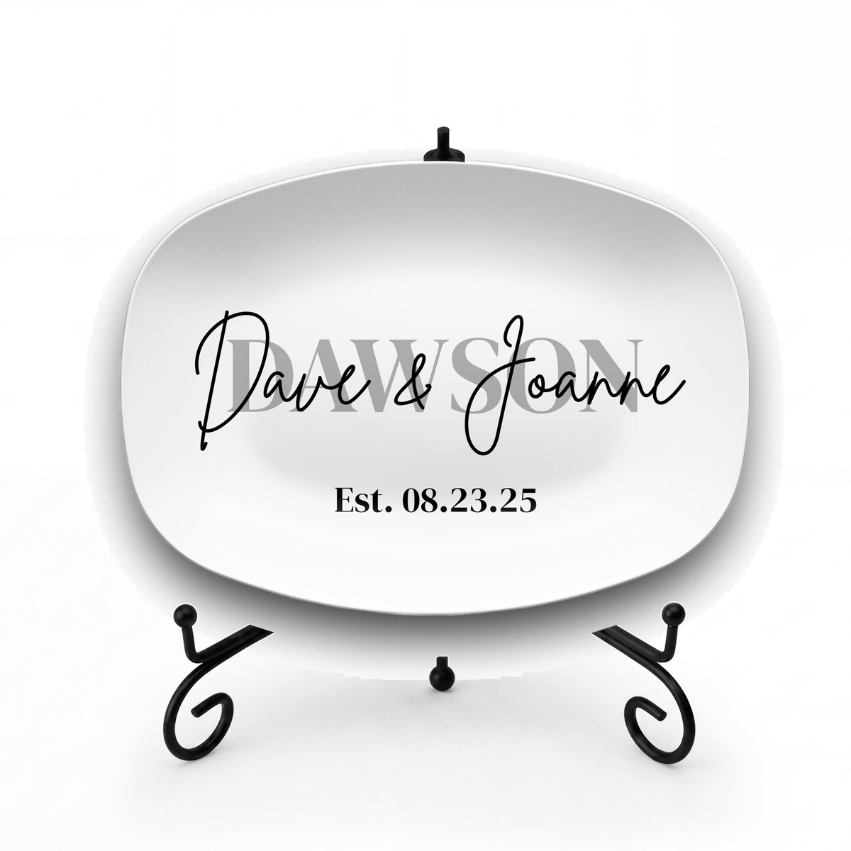 Custom Platter with Names Platter + Stand + Gift Box by Lil Plate Shop