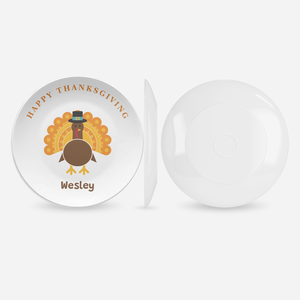 Personalized Happy Thanksgiving Plate by Lil Plate Shop