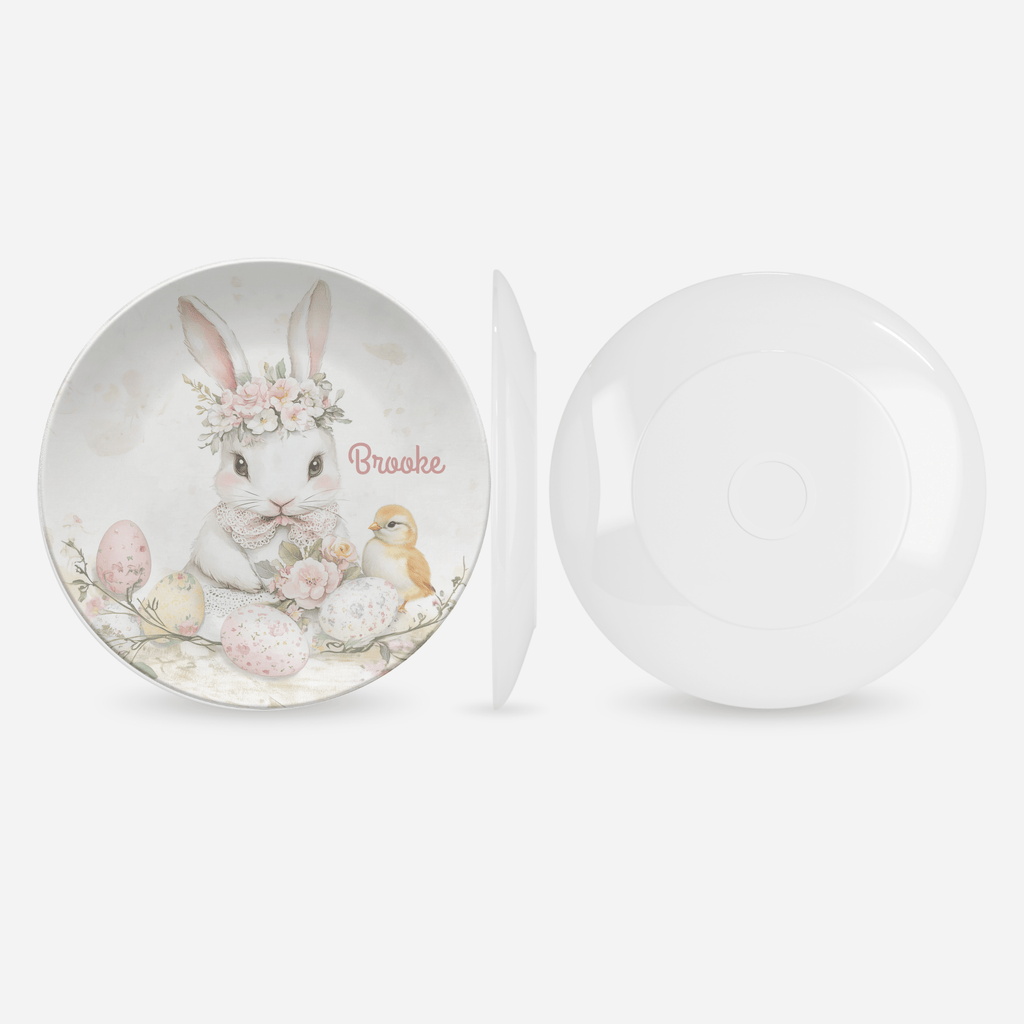 Easter Bunny Floral Crown Plate by Lil Plate Shop