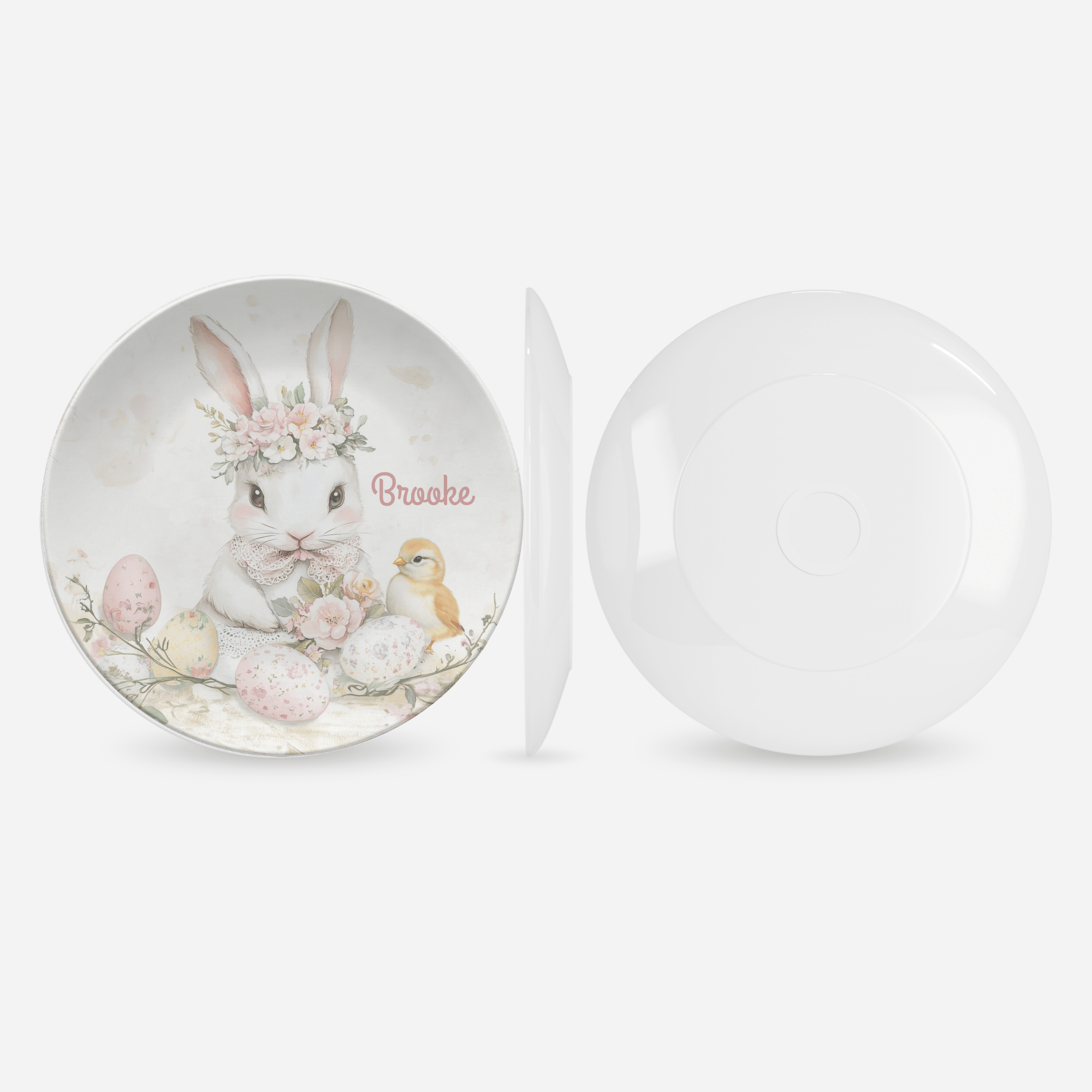 Easter Bunny Floral Crown Plate by Lil Plate Shop