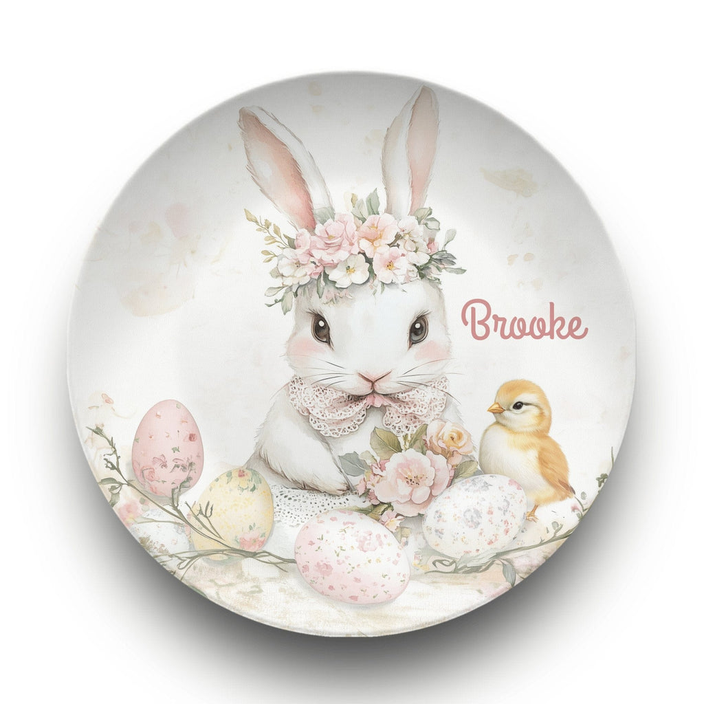 Easter Bunny Floral Crown Plate by Lil Plate Shop