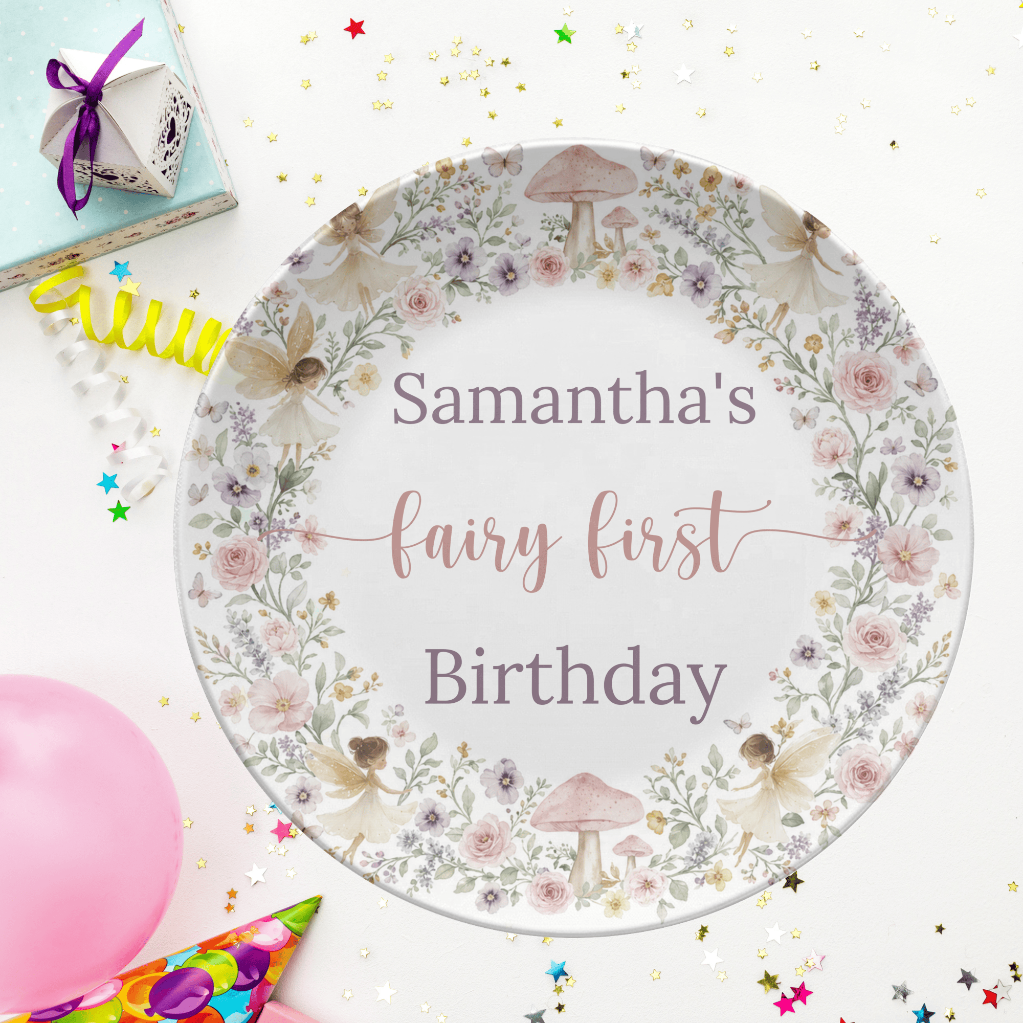 Fairy First Birthday Plate by Lil Plate Shop