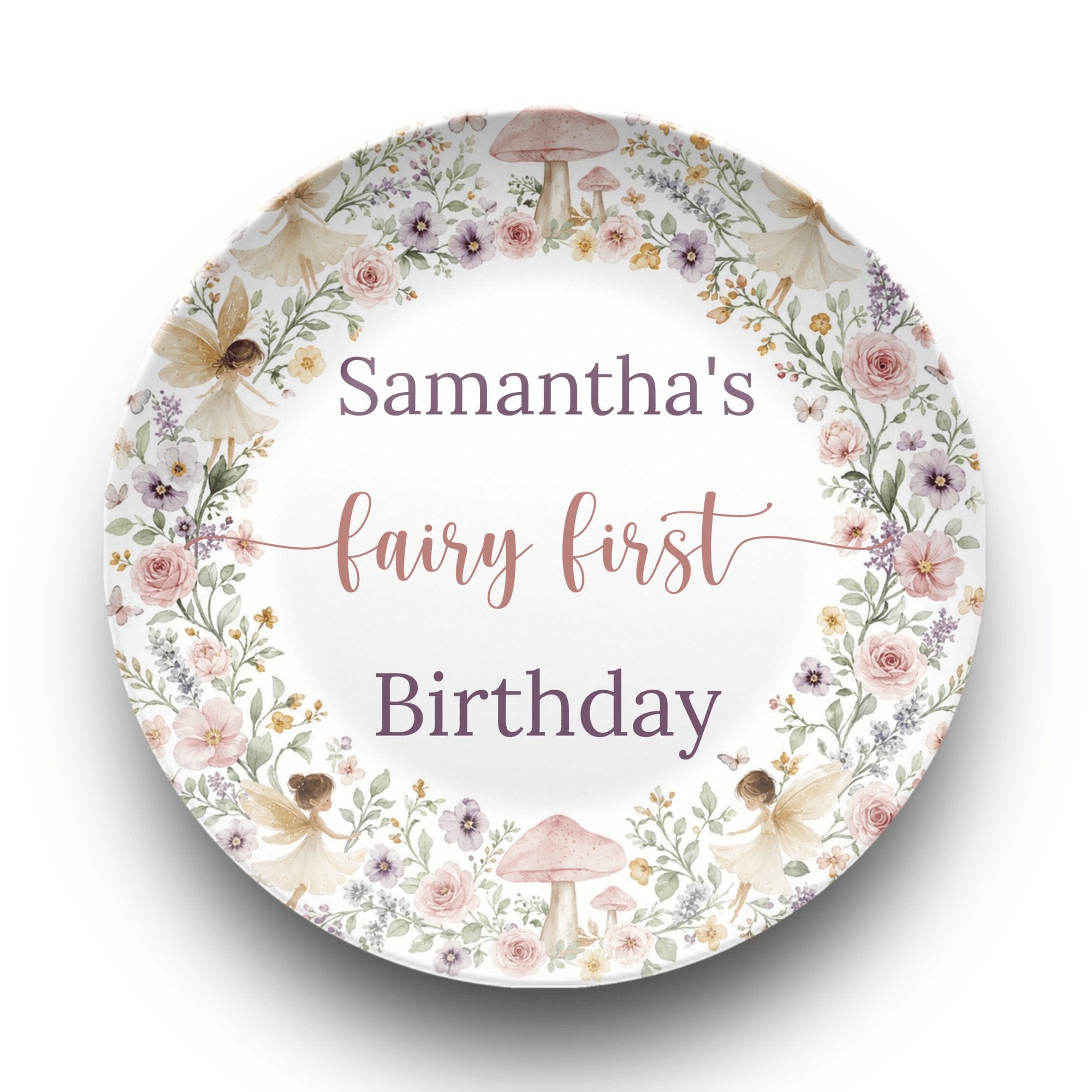 Fairy First Birthday Plate by Lil Plate Shop