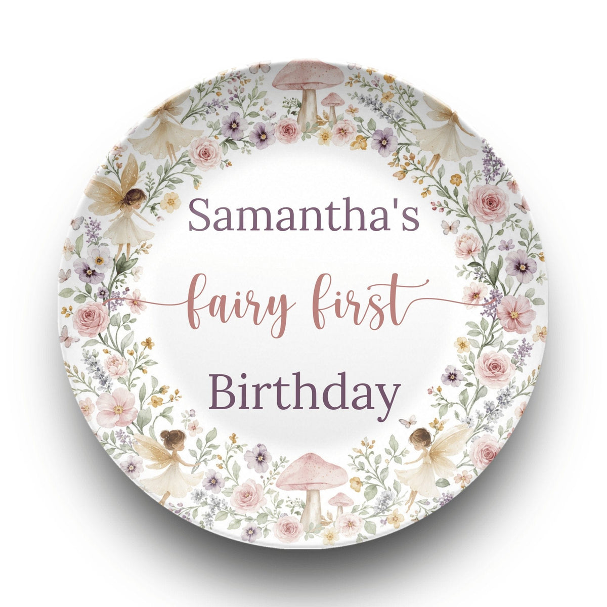 Fairy First Birthday Plate by Lil Plate Shop