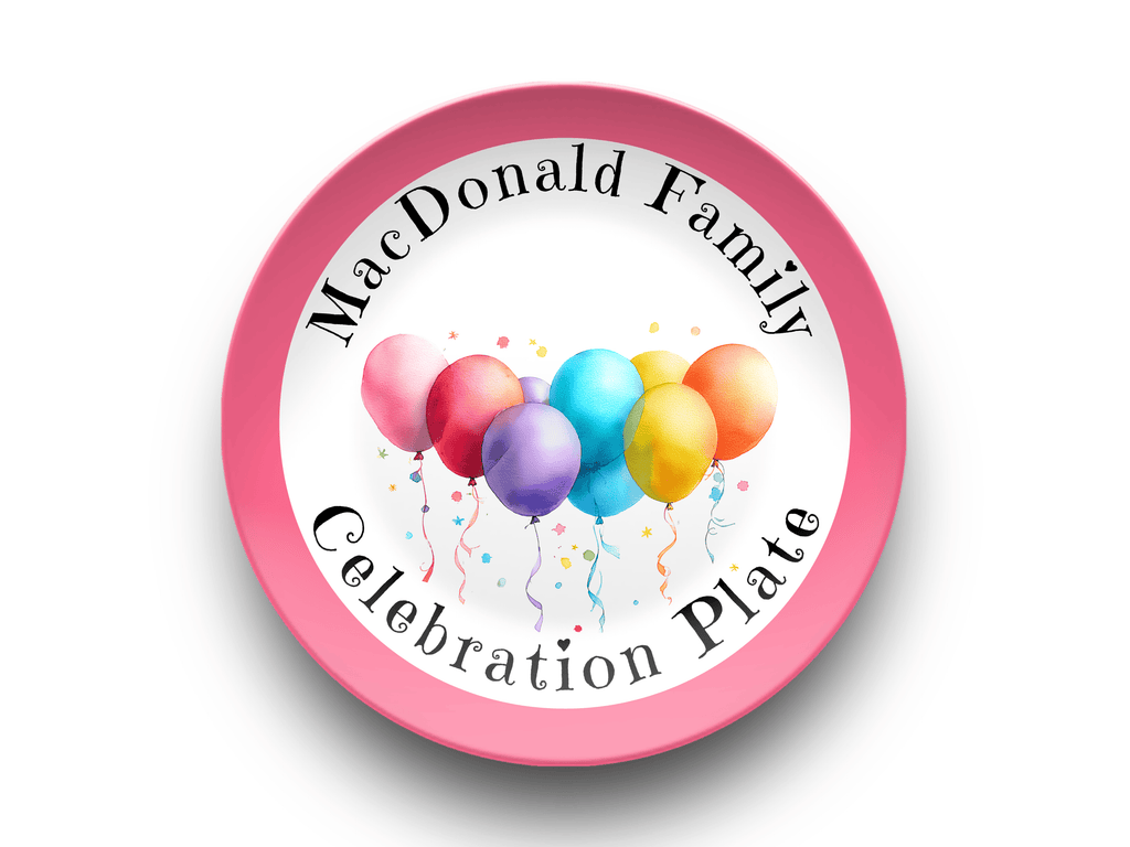 Family Celebration Plate Pink by Lil Plate Shop