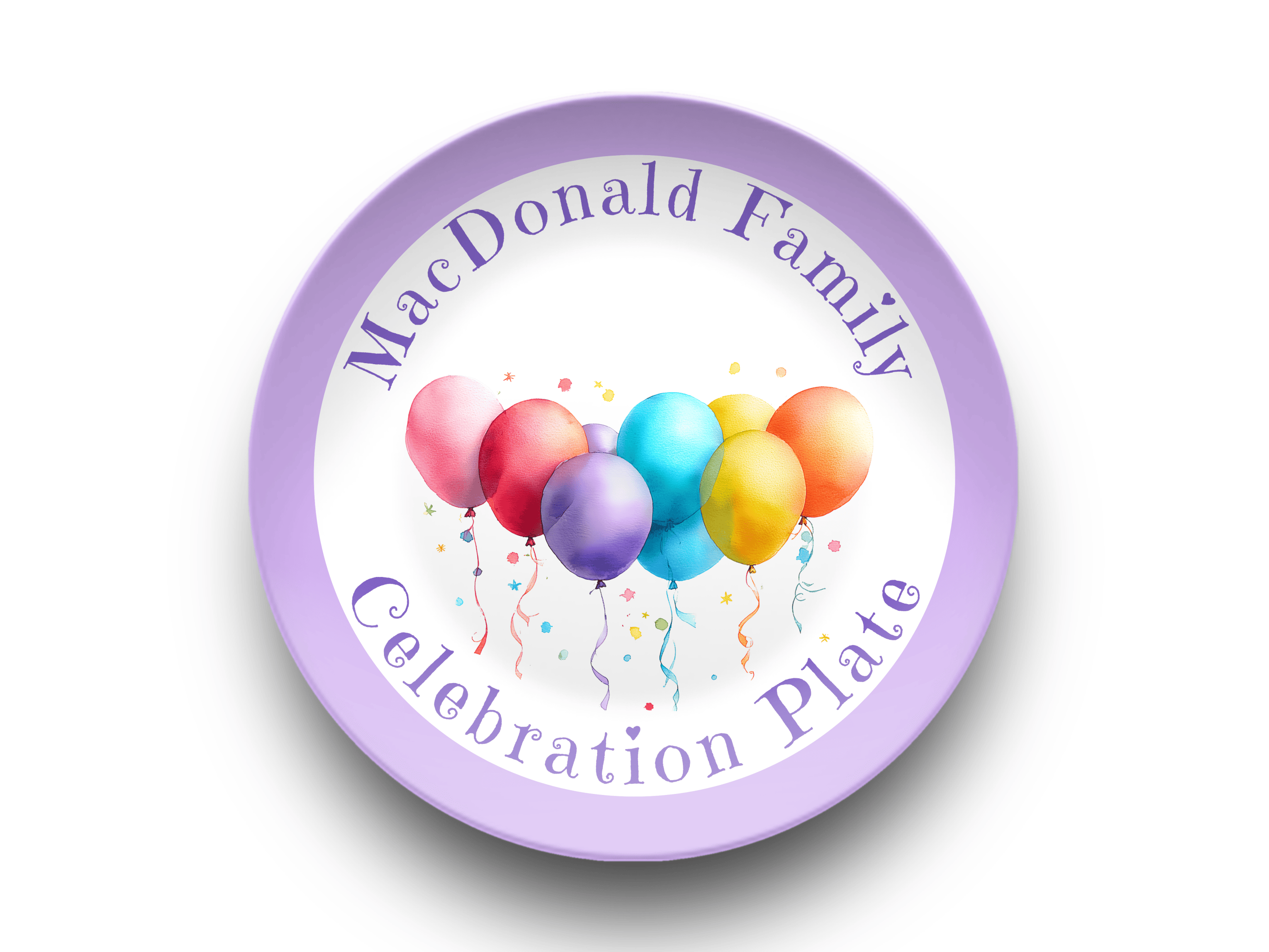 Family Celebration Plate Purple by Lil Plate Shop