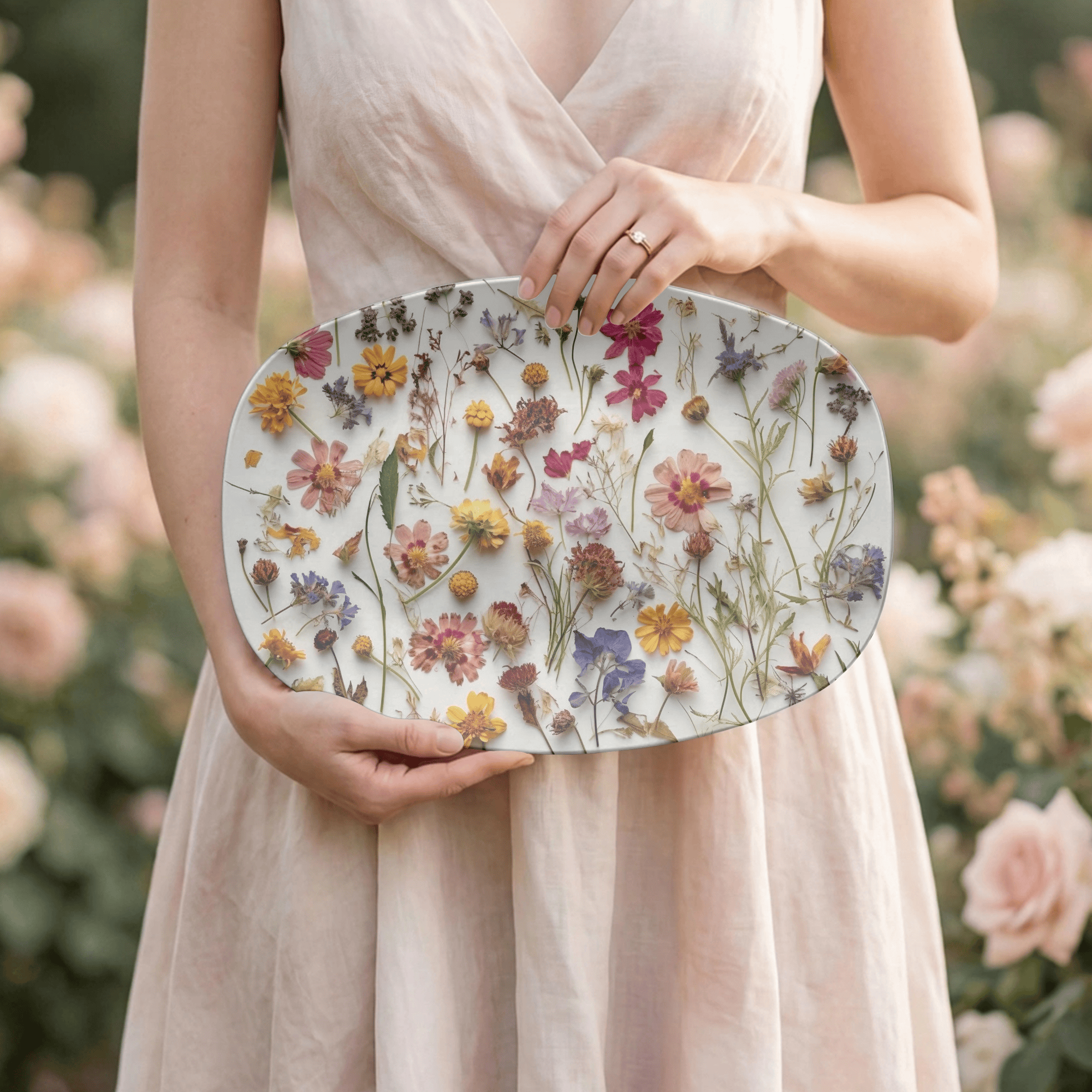Faux Dried Flower Platter by Lil Plate Shop