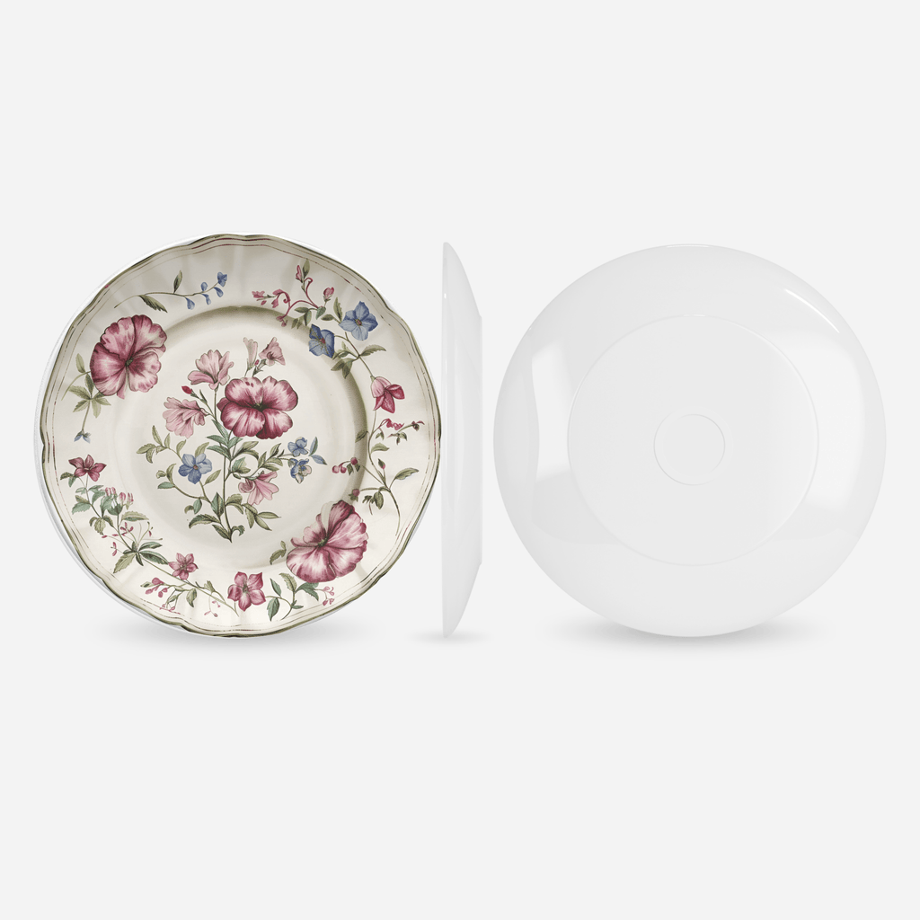 Faux Elegant China Unbreakable Floral Plate by Lil Plate Shop