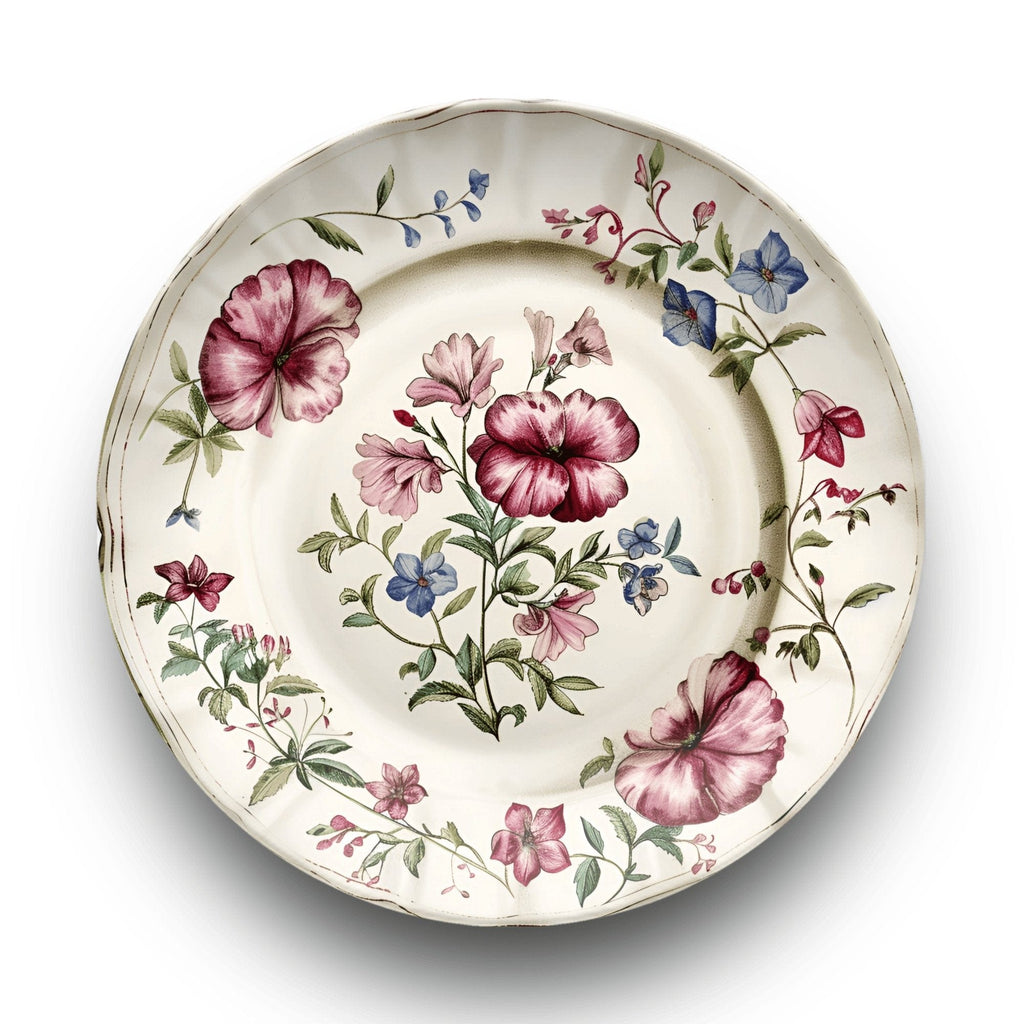 Faux Elegant China Unbreakable Floral Plate by Lil Plate Shop