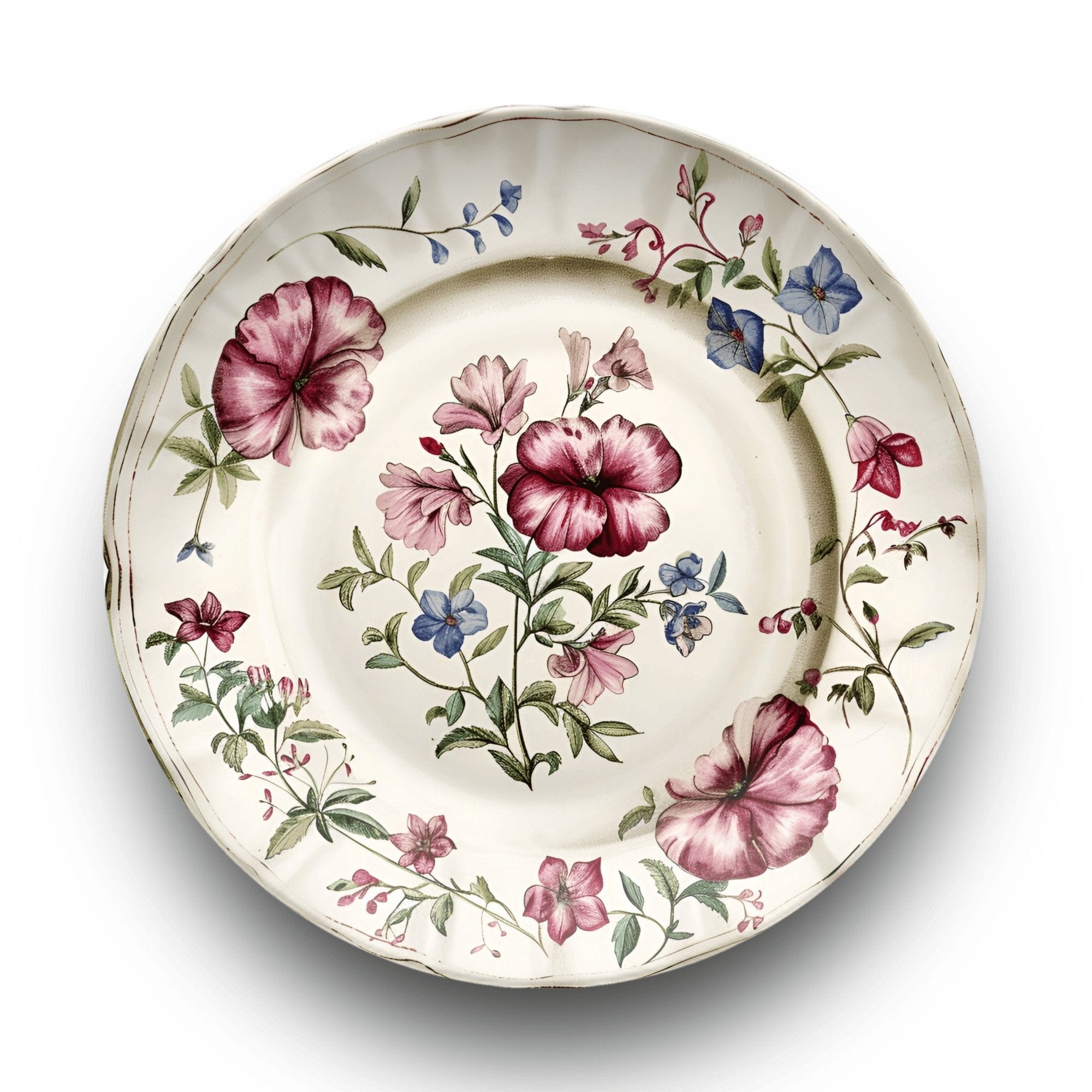 Faux Elegant China Unbreakable Floral Plate by Lil Plate Shop
