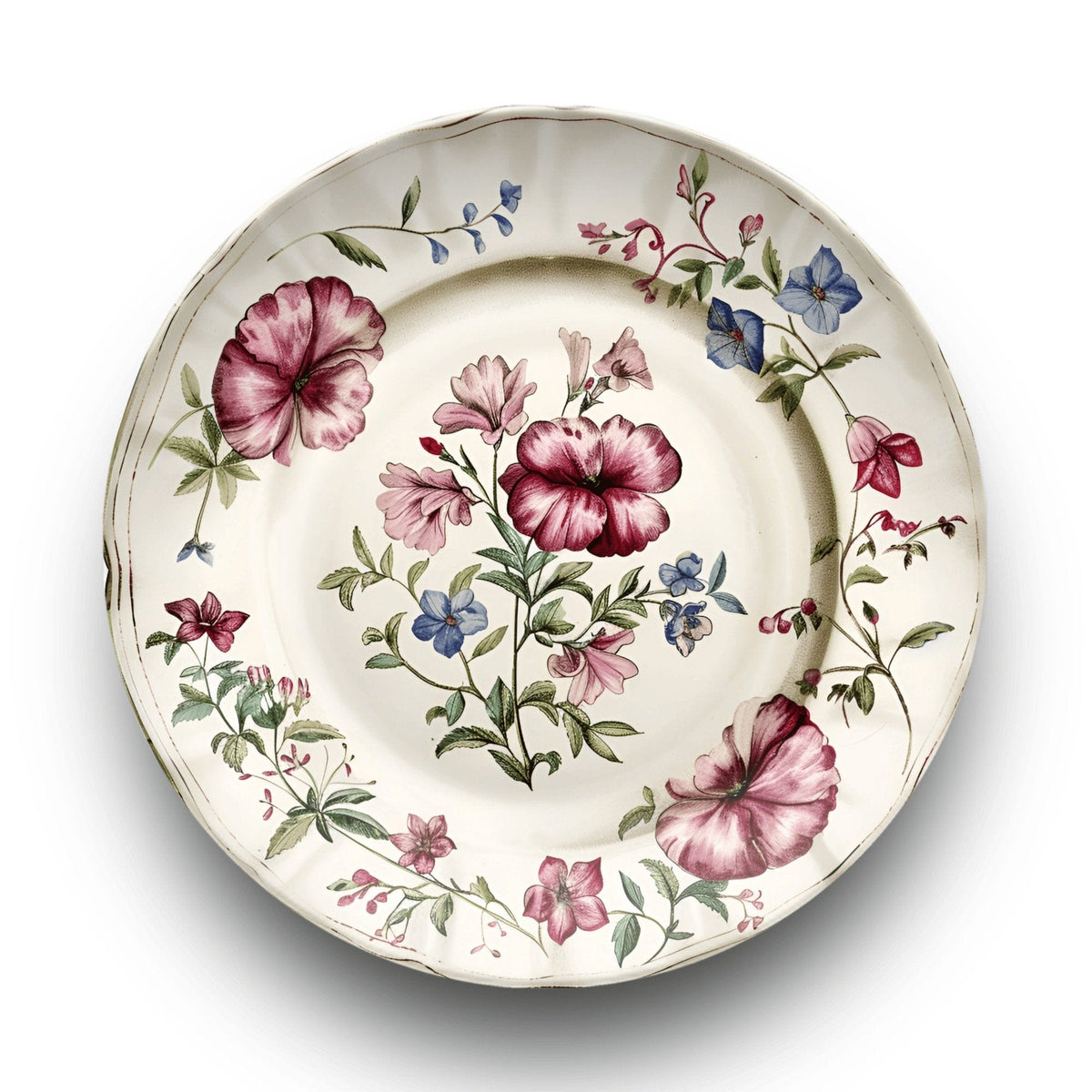 Faux Elegant China Unbreakable Floral Plate by Lil Plate Shop