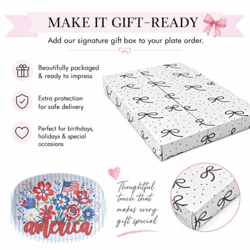 Floral America Patriotic Platter by Lil Plate Shop