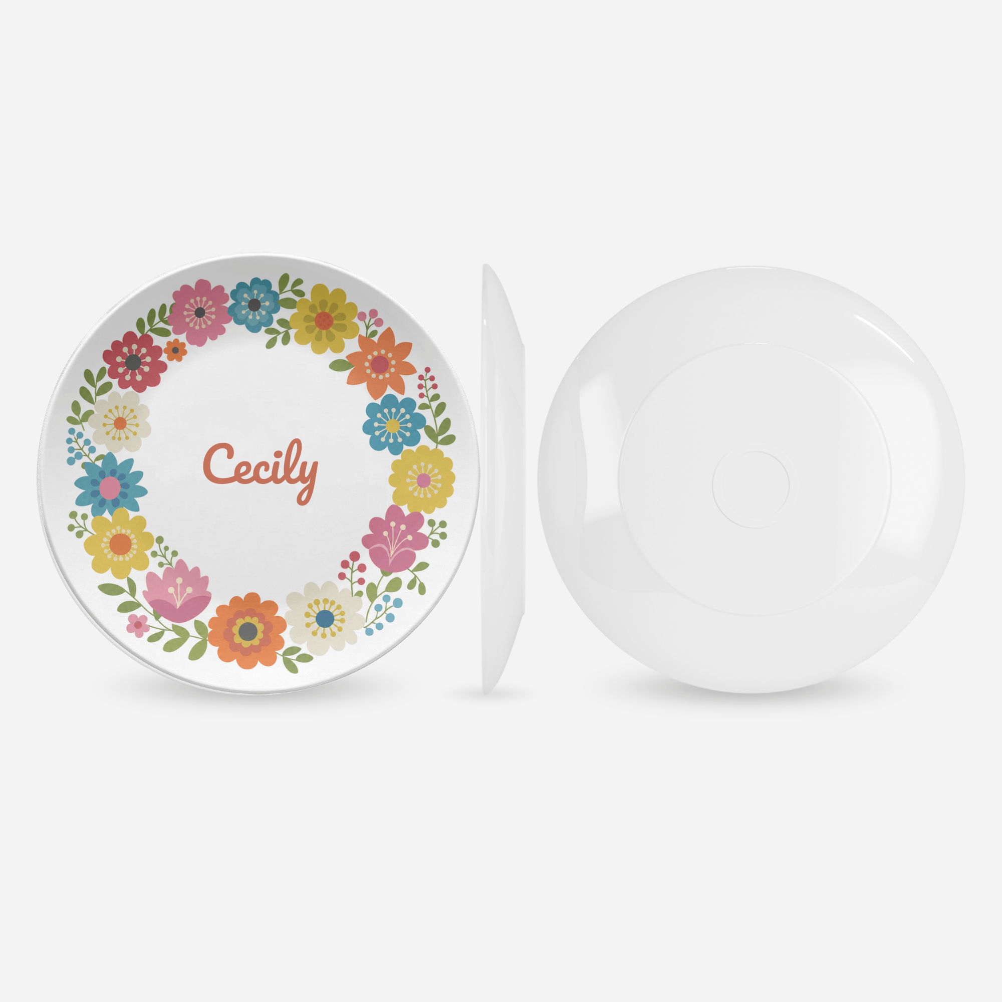 Floral Border Name Plate by Lil Plate Shop