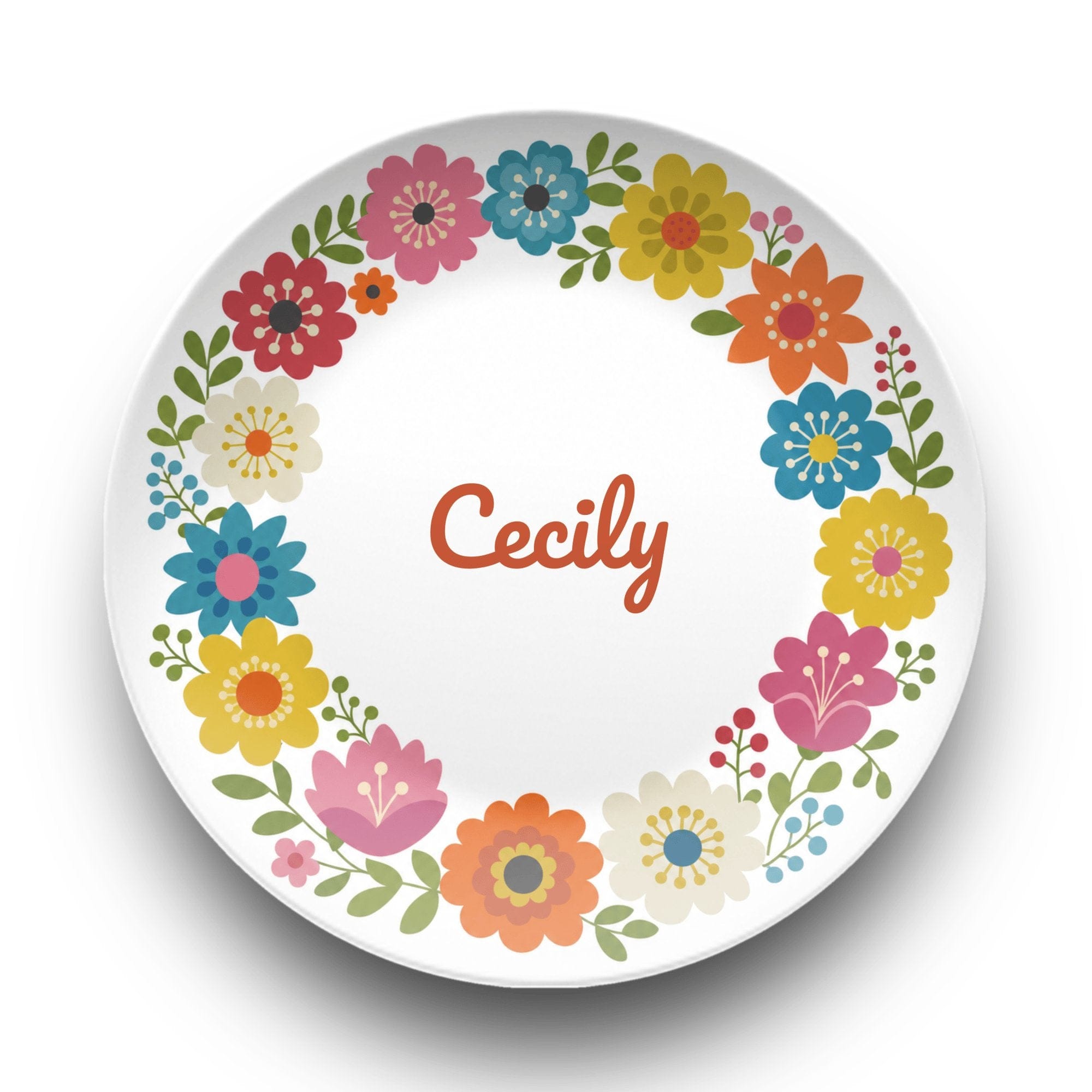 Floral Border Name Plate by Lil Plate Shop