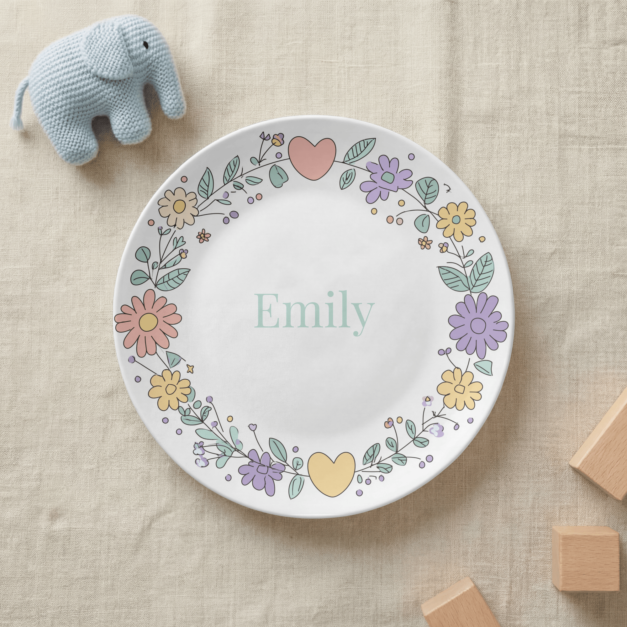 Floral Heart Plate by Lil Plate Shop