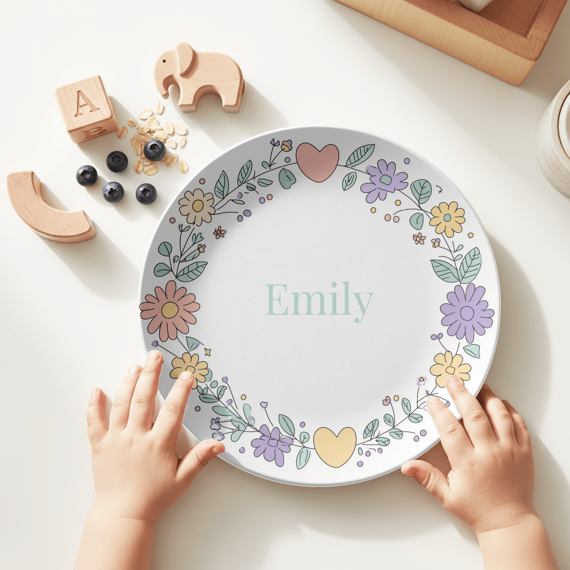 Floral Heart Plate by Lil Plate Shop