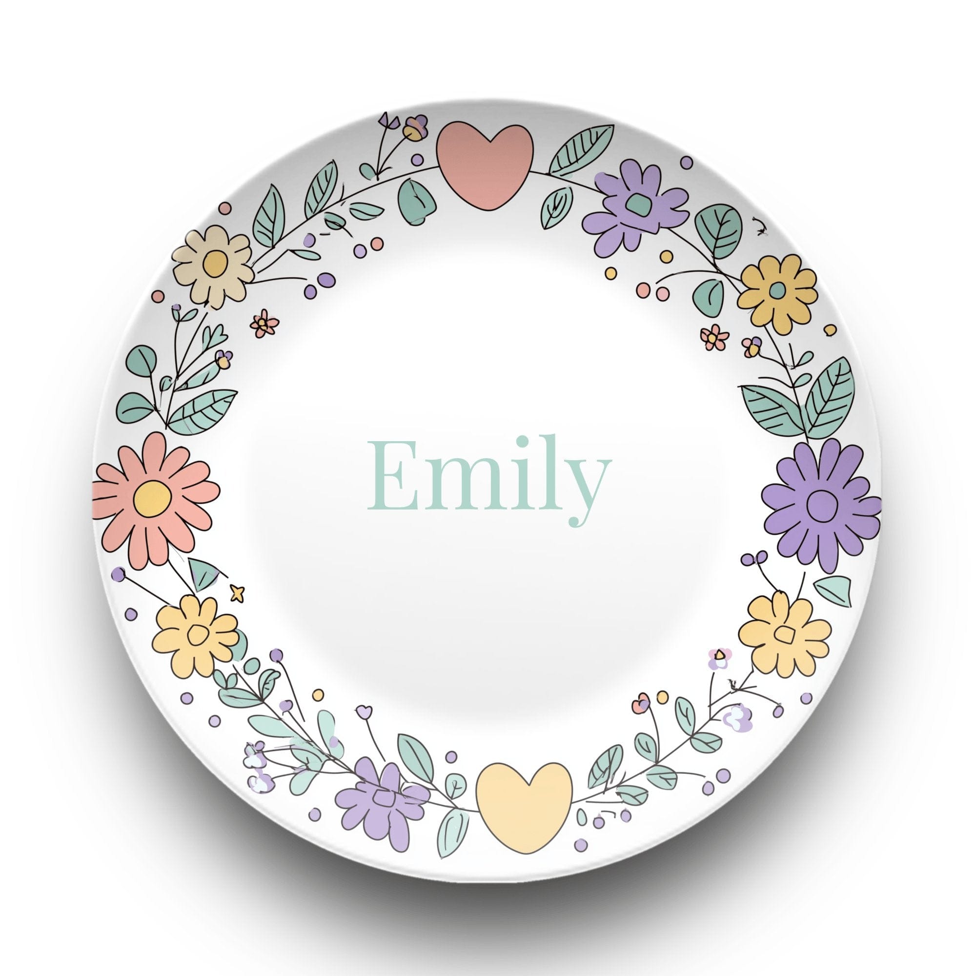 Floral Heart Plate by Lil Plate Shop