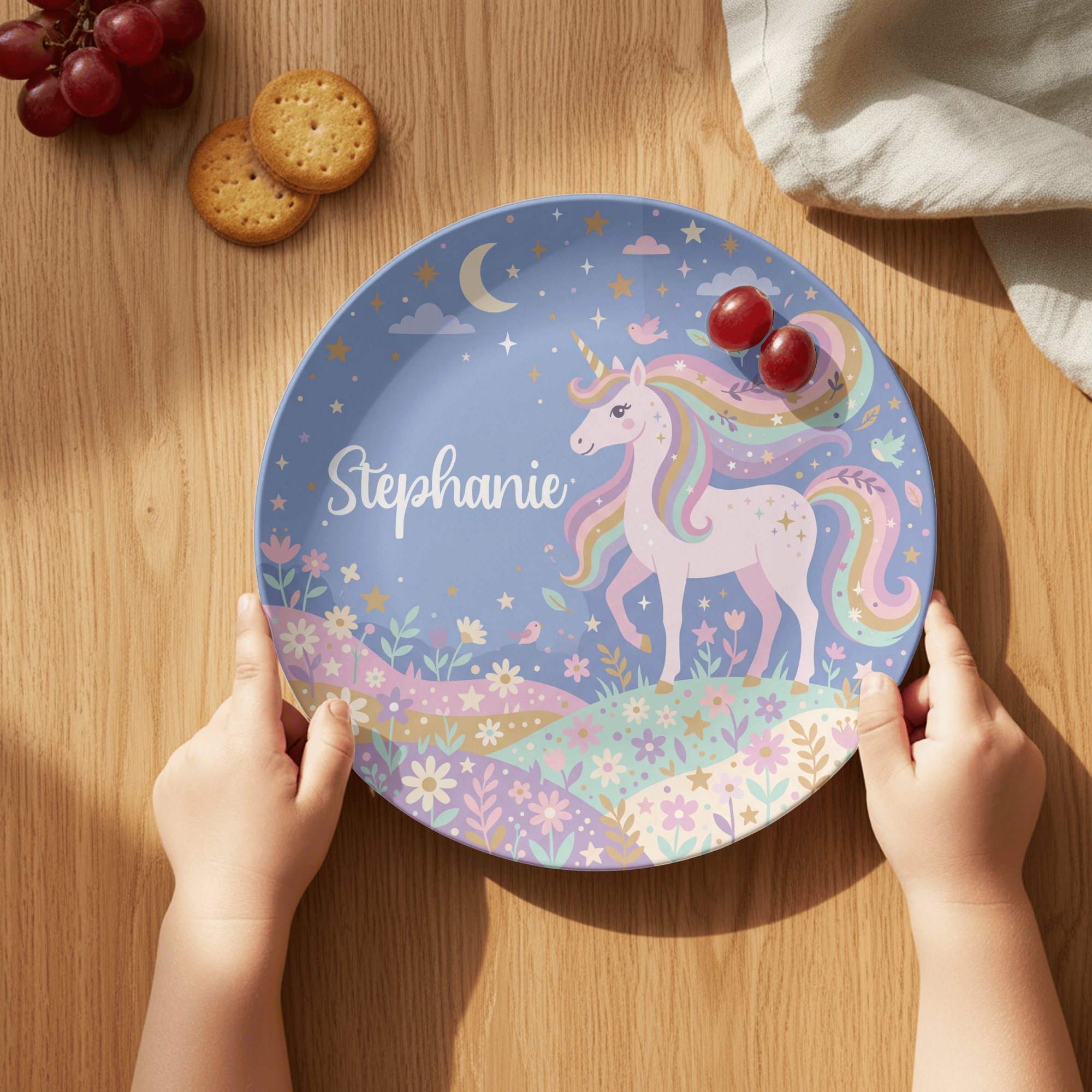 Floral Unicorn Plate by Lil Plate Shop