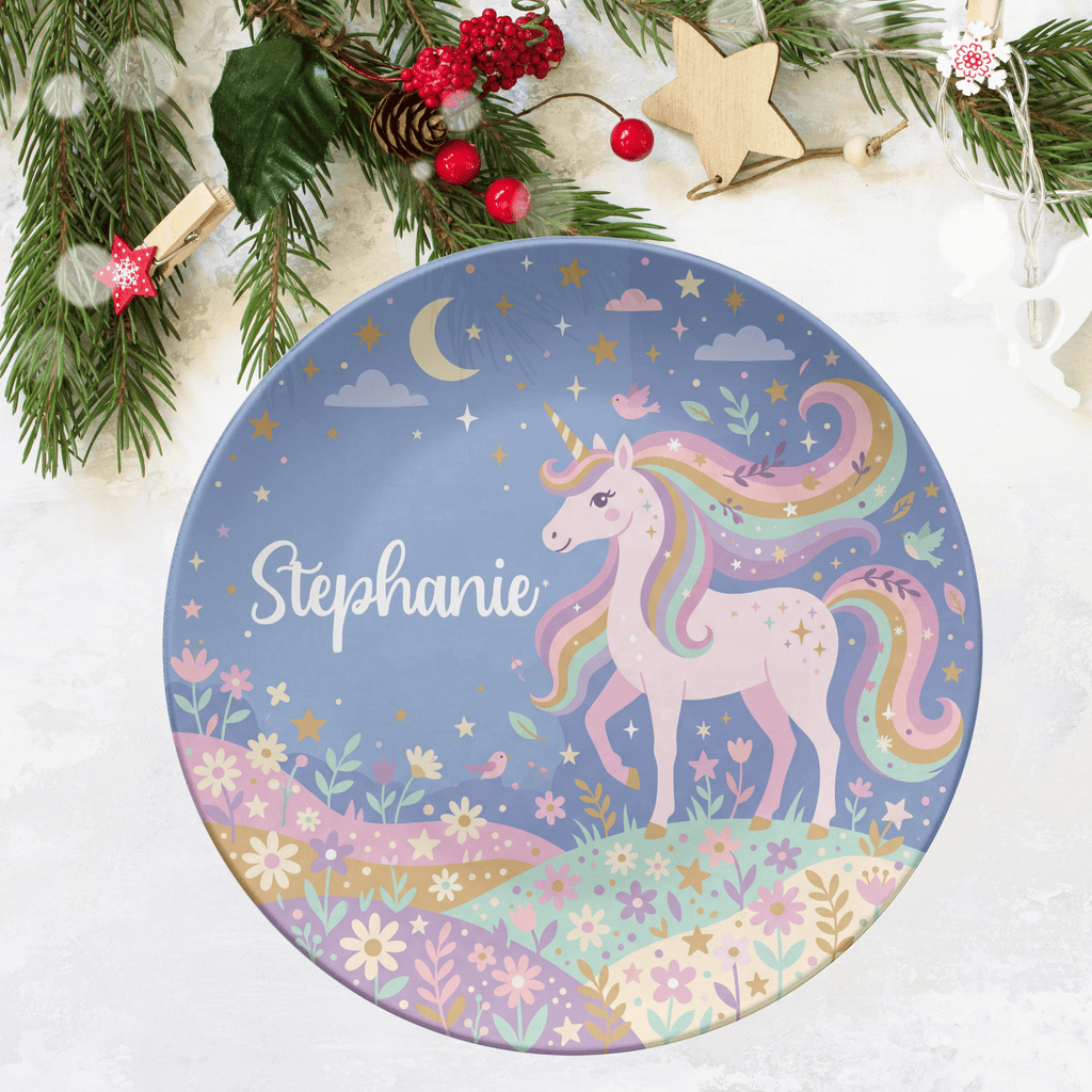 Floral Unicorn Plate by Lil Plate Shop