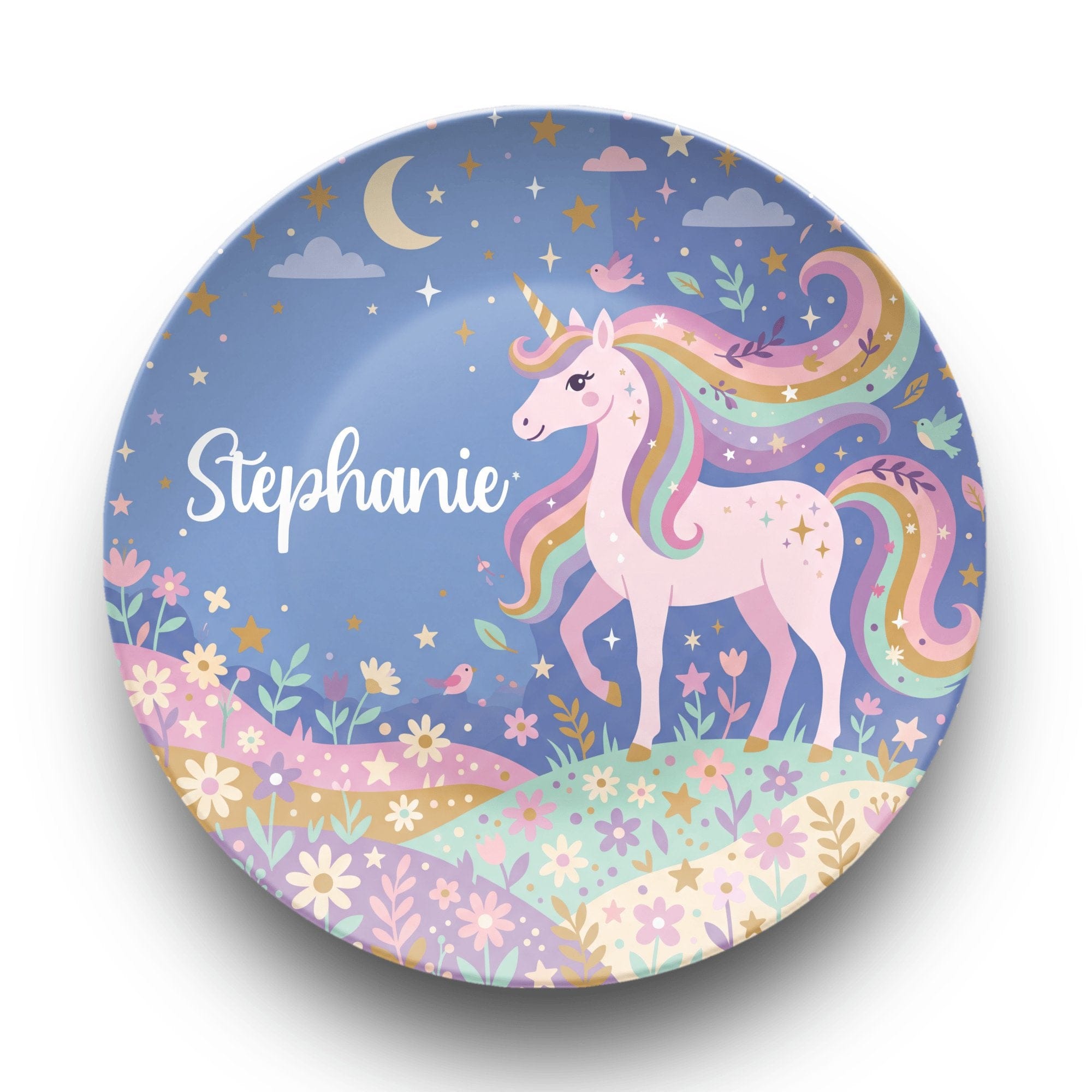Floral Unicorn Plate by Lil Plate Shop