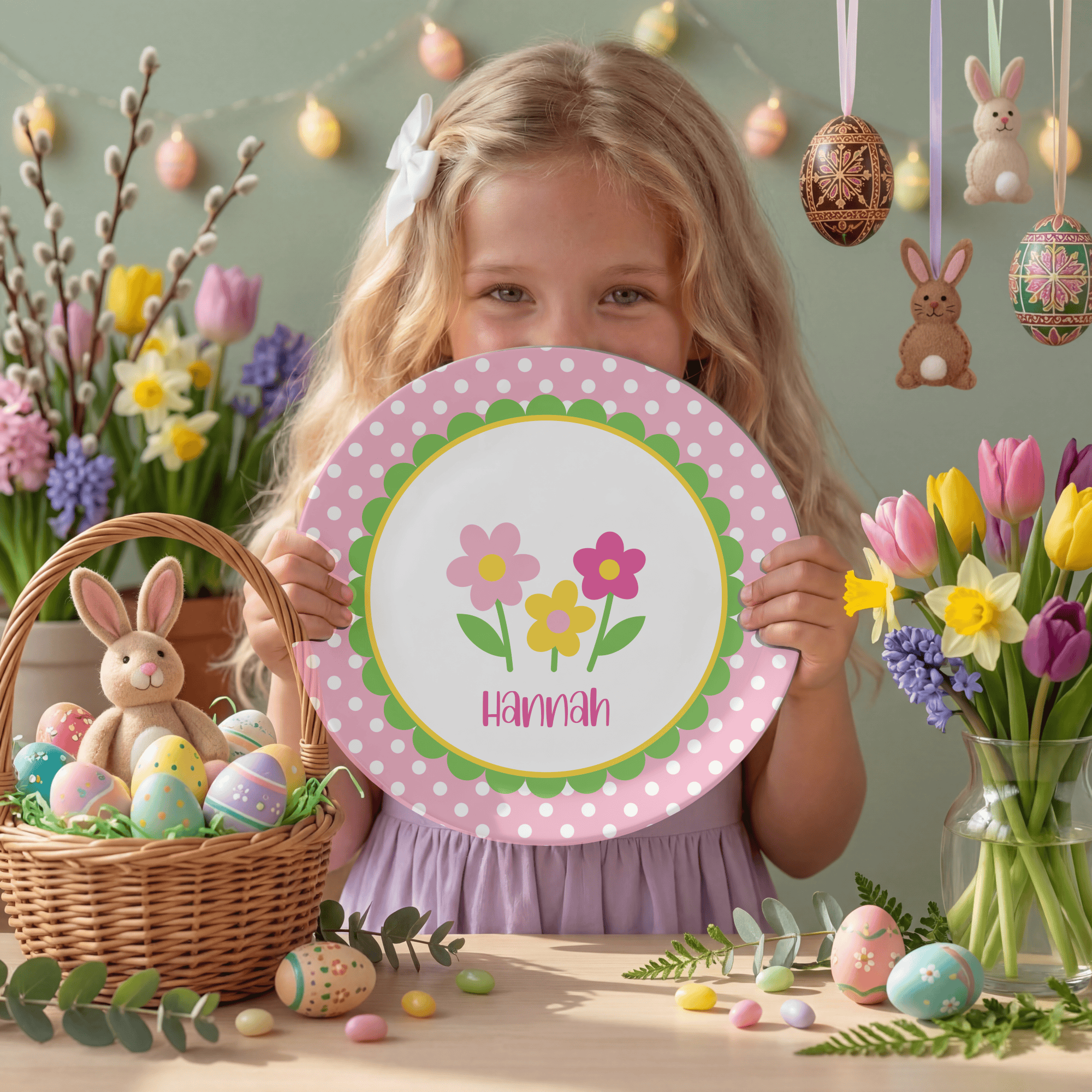 Flower Row Plate by Lil Plate Shop