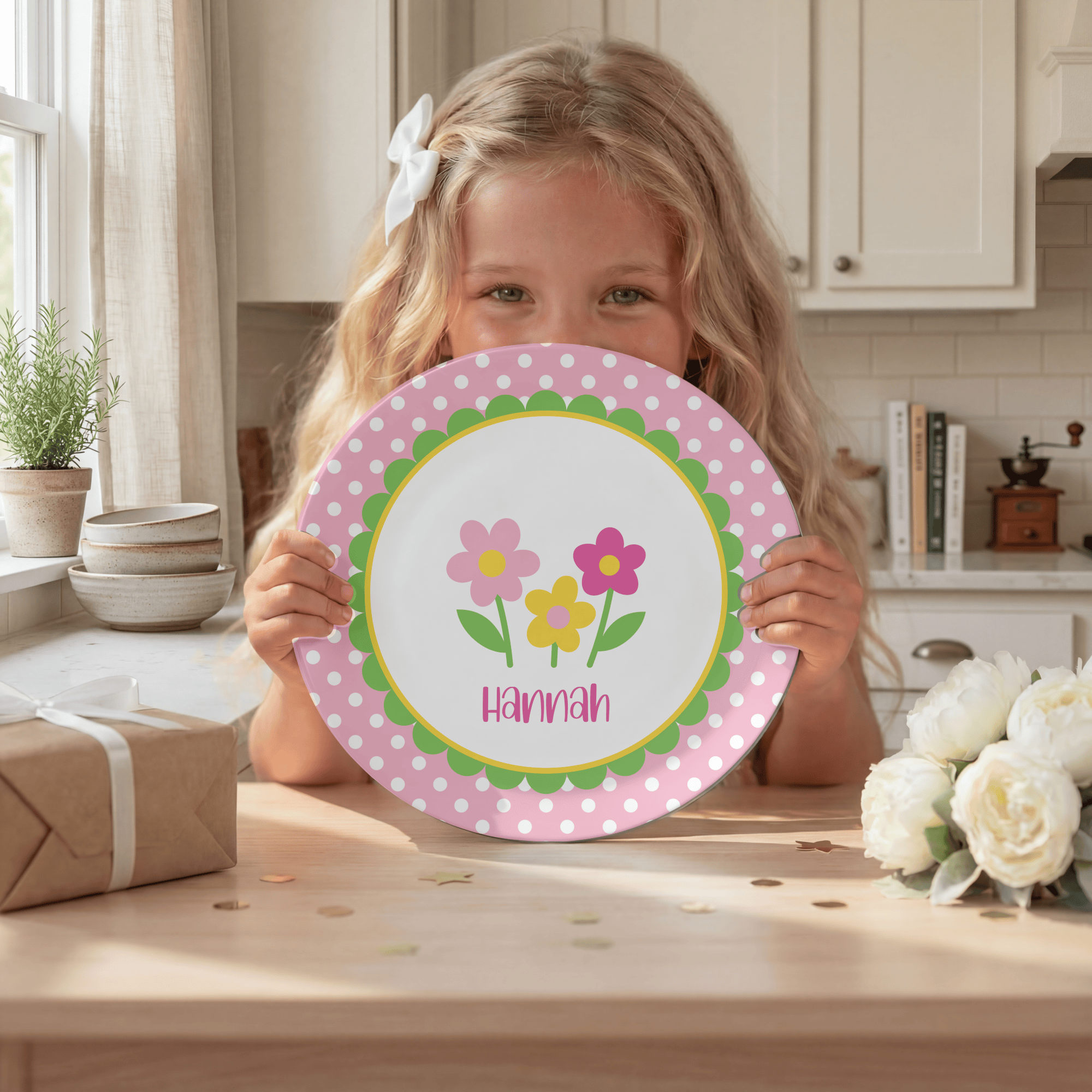 Flower Row Plate by Lil Plate Shop