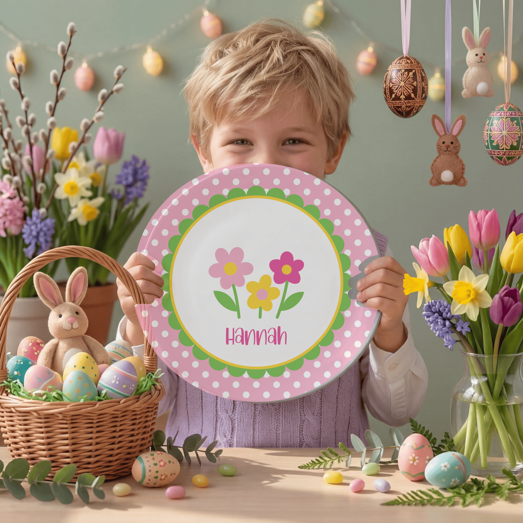 Flower Row Plate by Lil Plate Shop