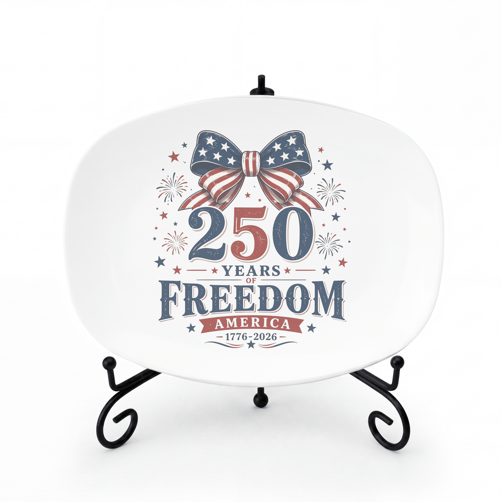 Freedom America Spirit Platter Platter + Stand + Gift Box by Lil Plate Shop