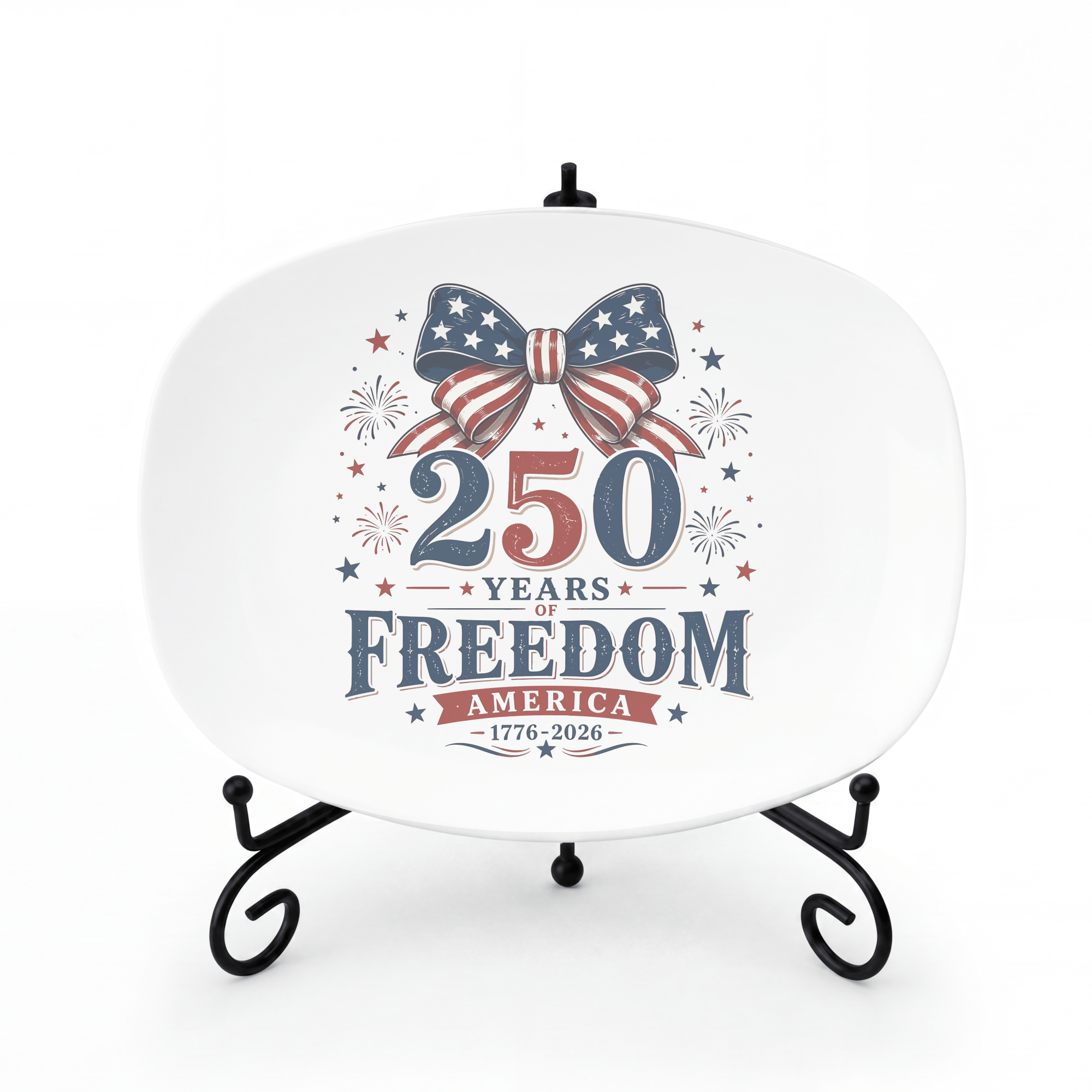 Freedom America Spirit Platter Platter + Stand + Gift Box by Lil Plate Shop