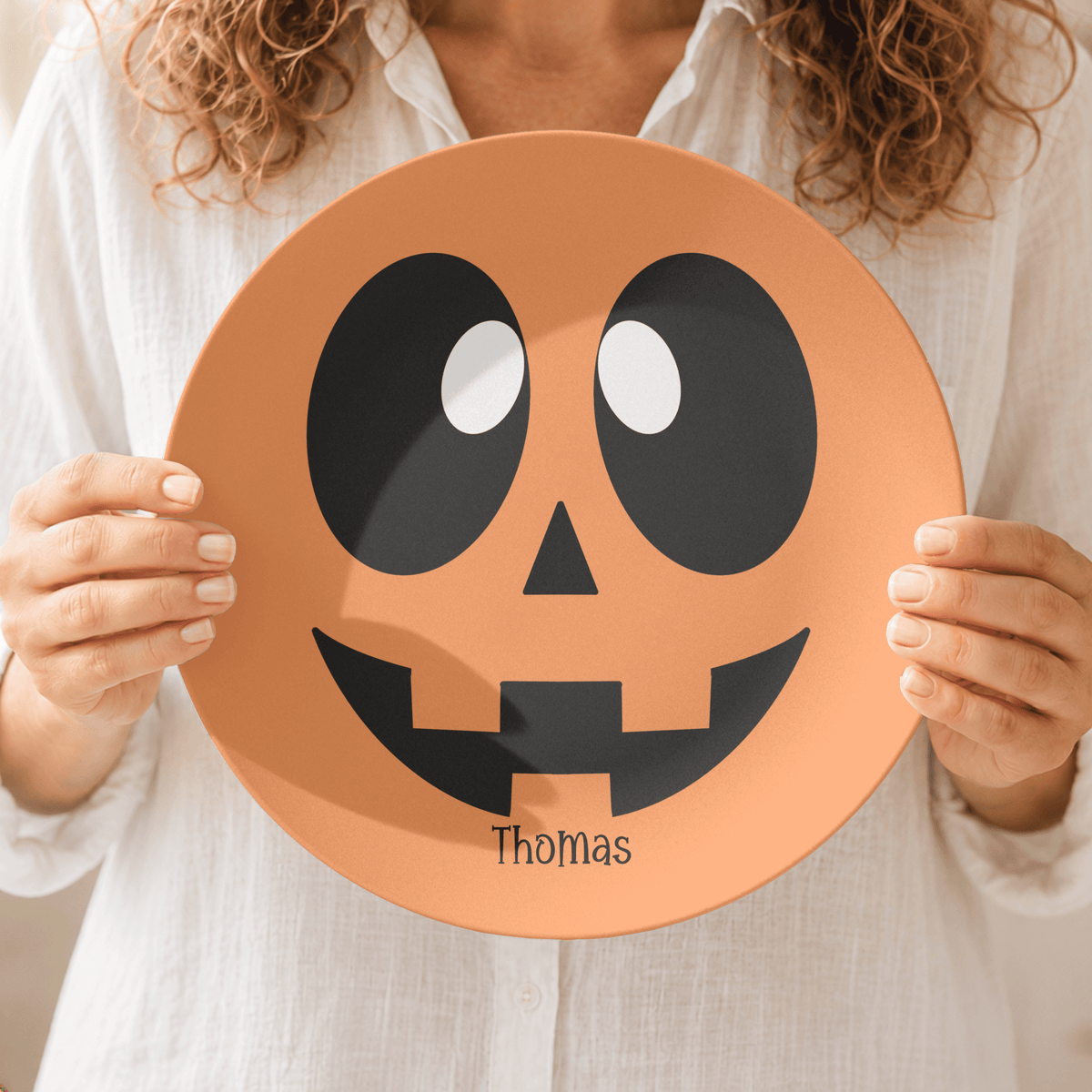 Funny Pumpkin Face Plate by Lil Plate Shop