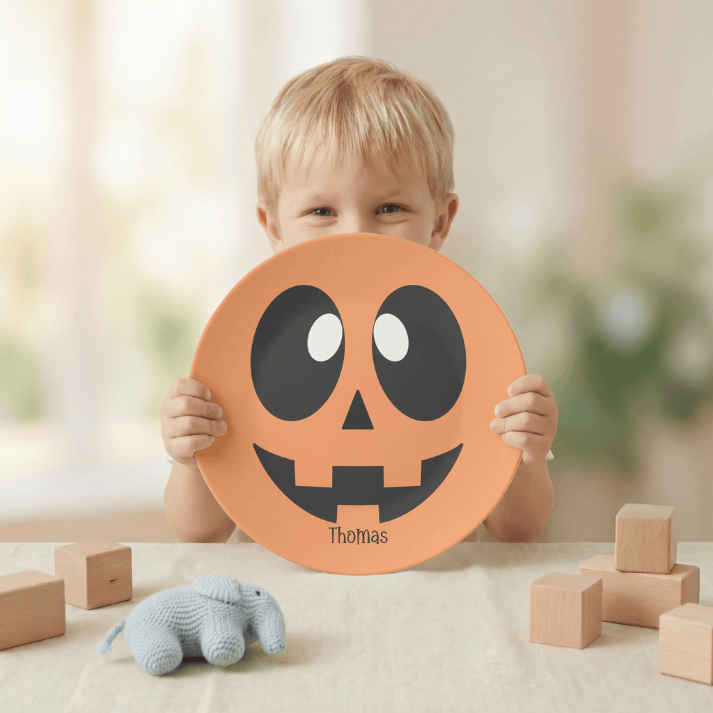 Funny Pumpkin Face Plate by Lil Plate Shop